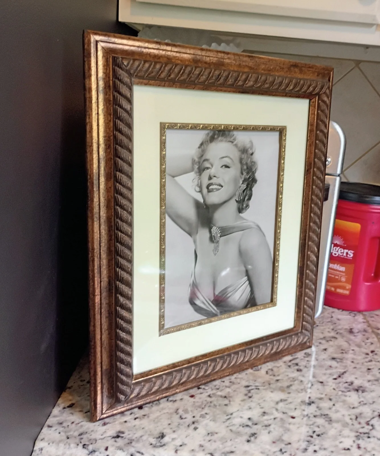 Marilyn Monroe Original Salvaged Book Plate Art Hand Framed 1950's Hollywood Art, image 3