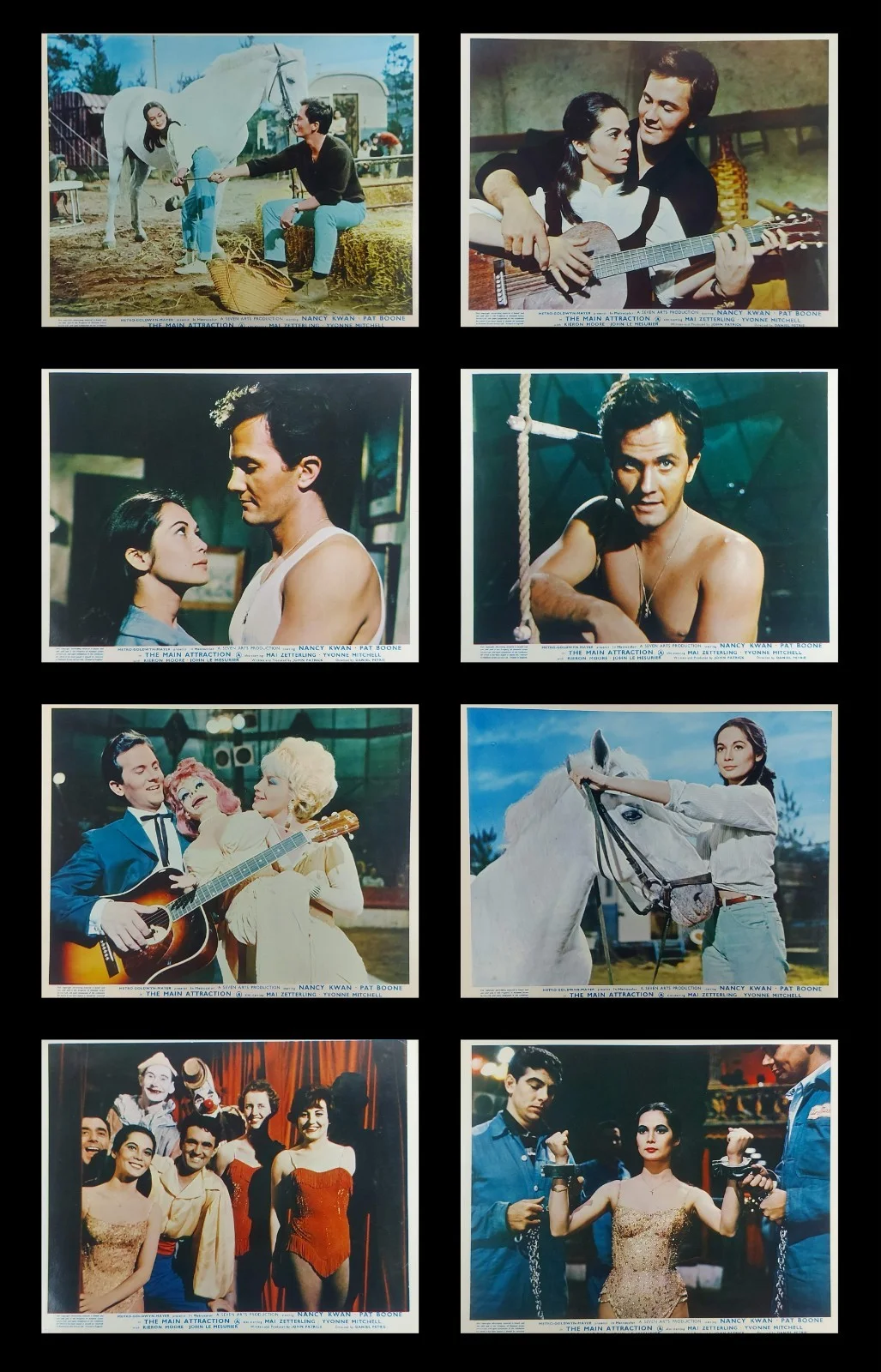 THE MAIN ATTRACTION ORIGINAL UK FOH LOBBY CARDS SET 1962 PAT BOONE, изображение 2