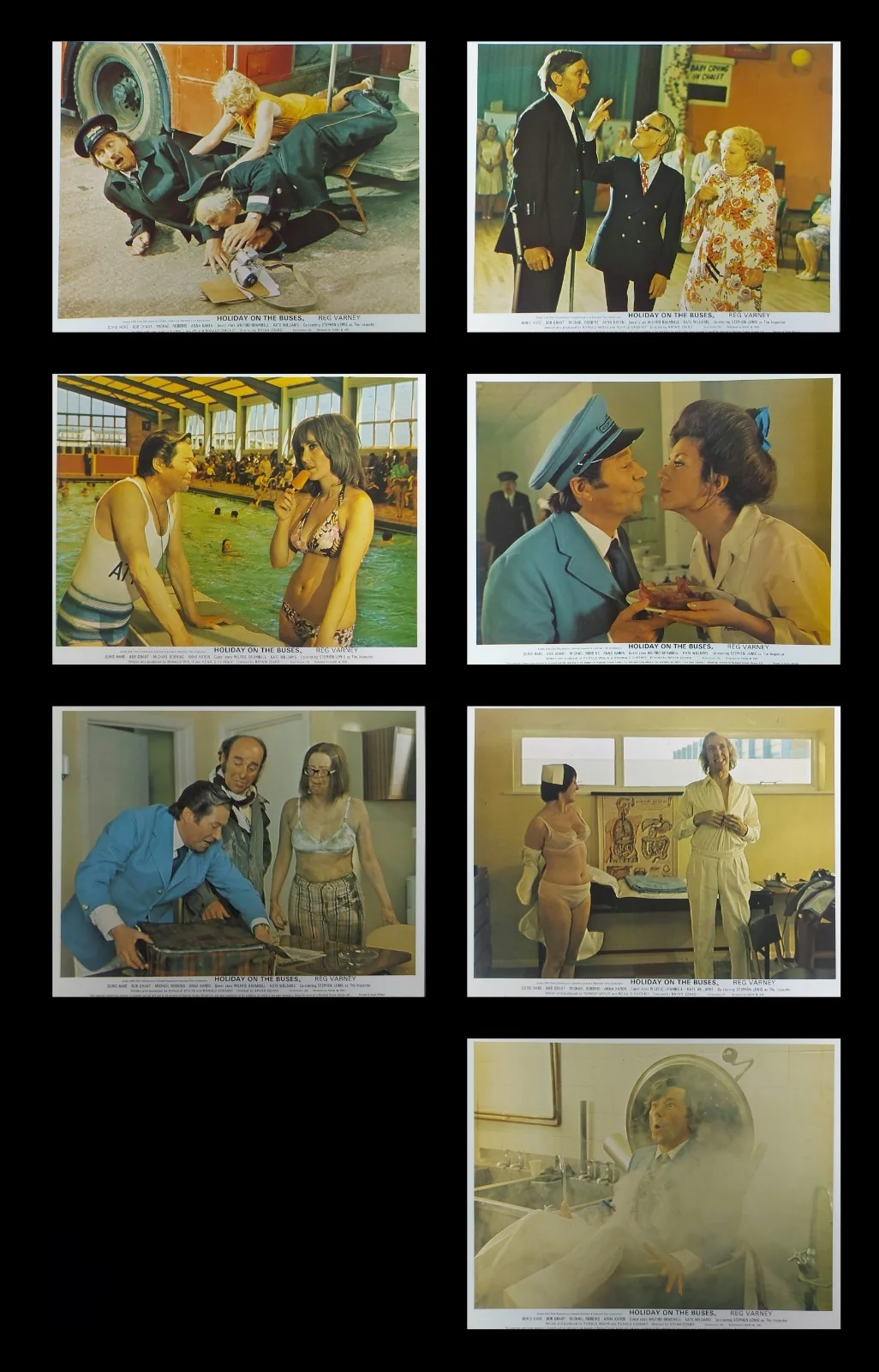 ON THE BUSES ORIGINAL UK FOH LOBBY CARDS X 14 1971, изображение 3