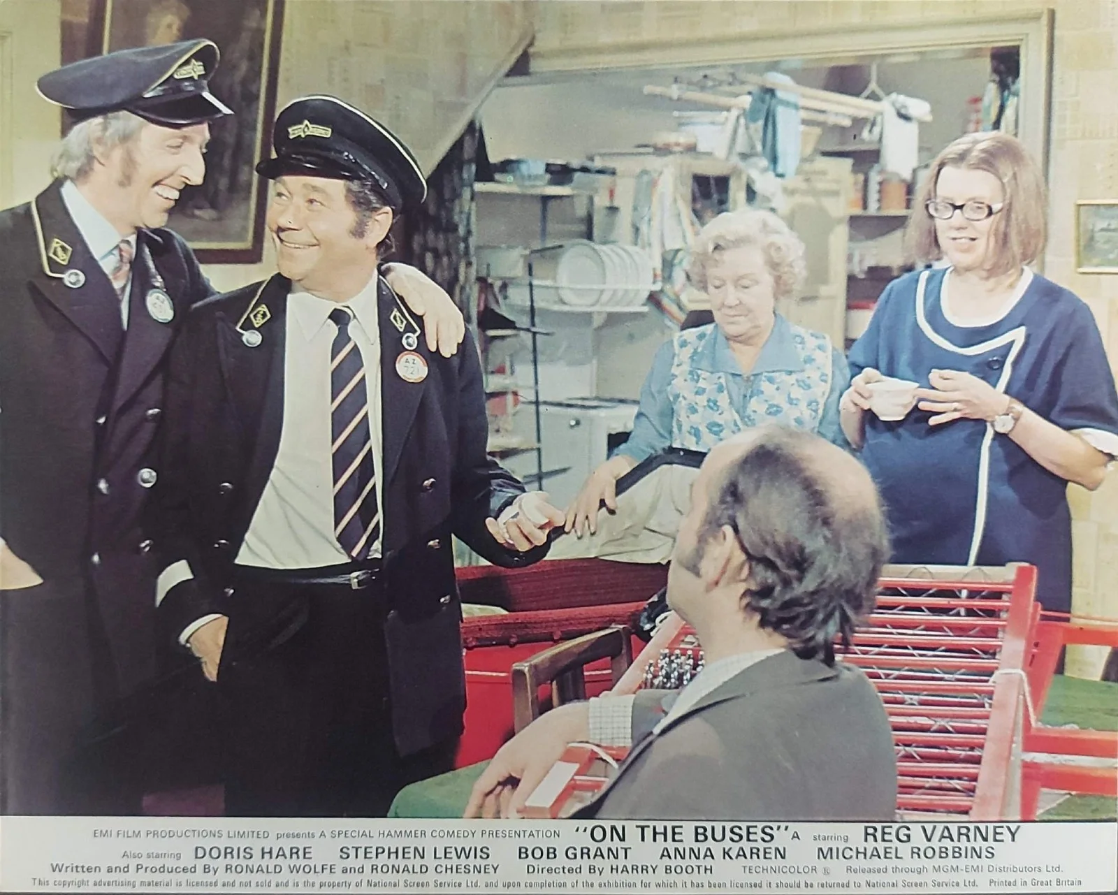 ON THE BUSES ORIGINAL UK FOH LOBBY CARDS X 14 1971, изображение 4