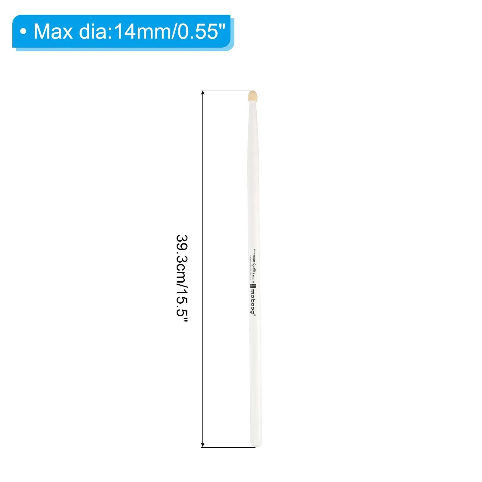 Maple Wood Drumstick Anti Slip Drum Stick 7A White 1 Pair for Drumming Musical, изображение 2