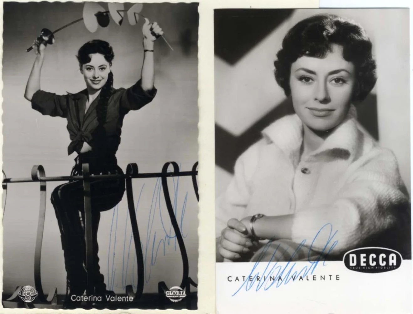 Caterina Valente ACTRESS autograph, 4 signed vintage photos, image 3