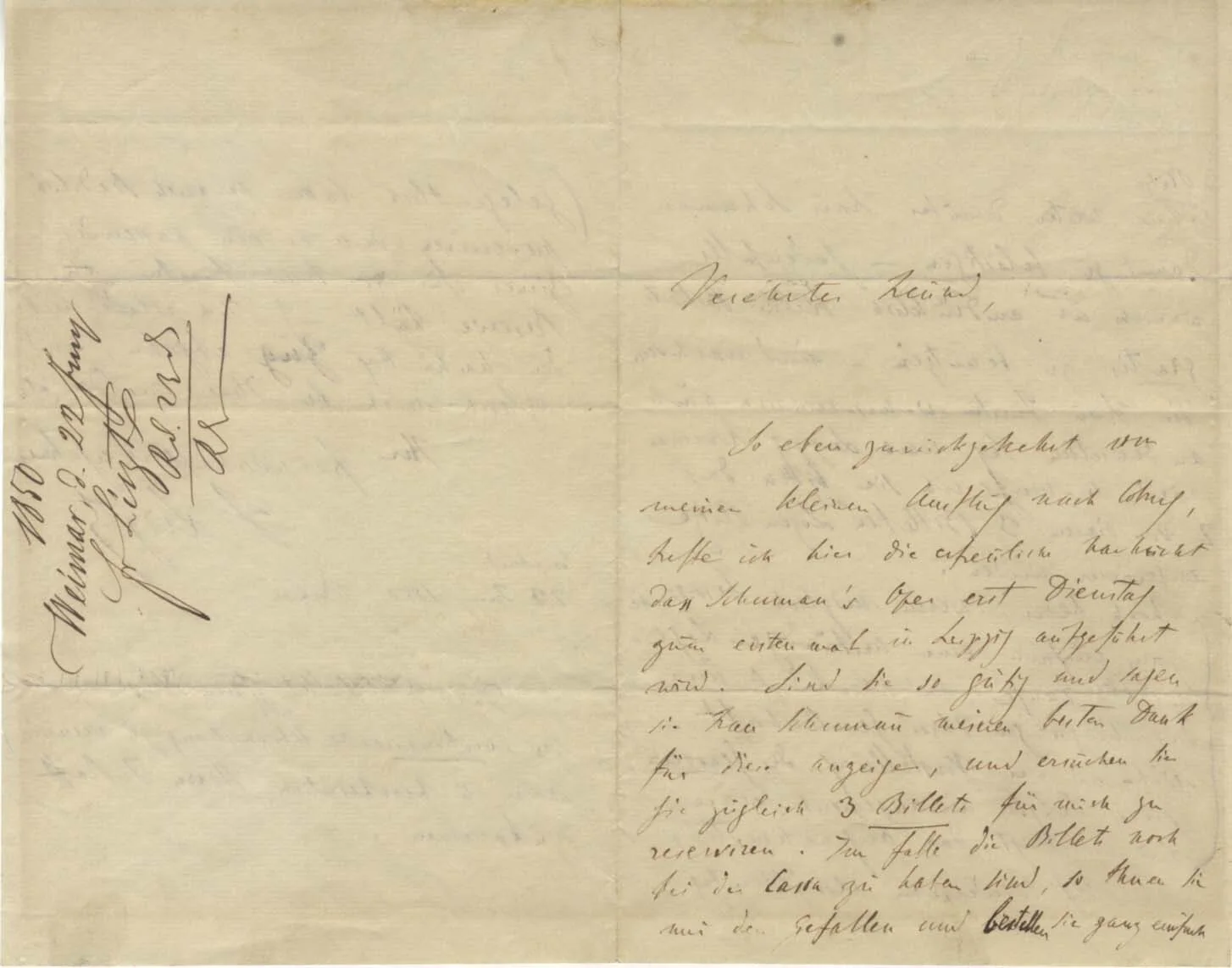 COMPOSER, PIANIST & CONDUCTOR Franz Liszt autograph letter signed & mounted, image 2