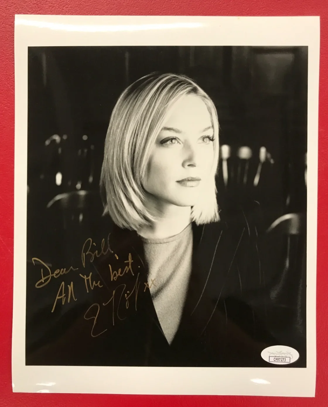 Elisabeth Rohm — Elisabeth Rohm Signed B&W Photo JSA (Personalized) AUTO Film/TV Actress "Angel"!, изображение 2
