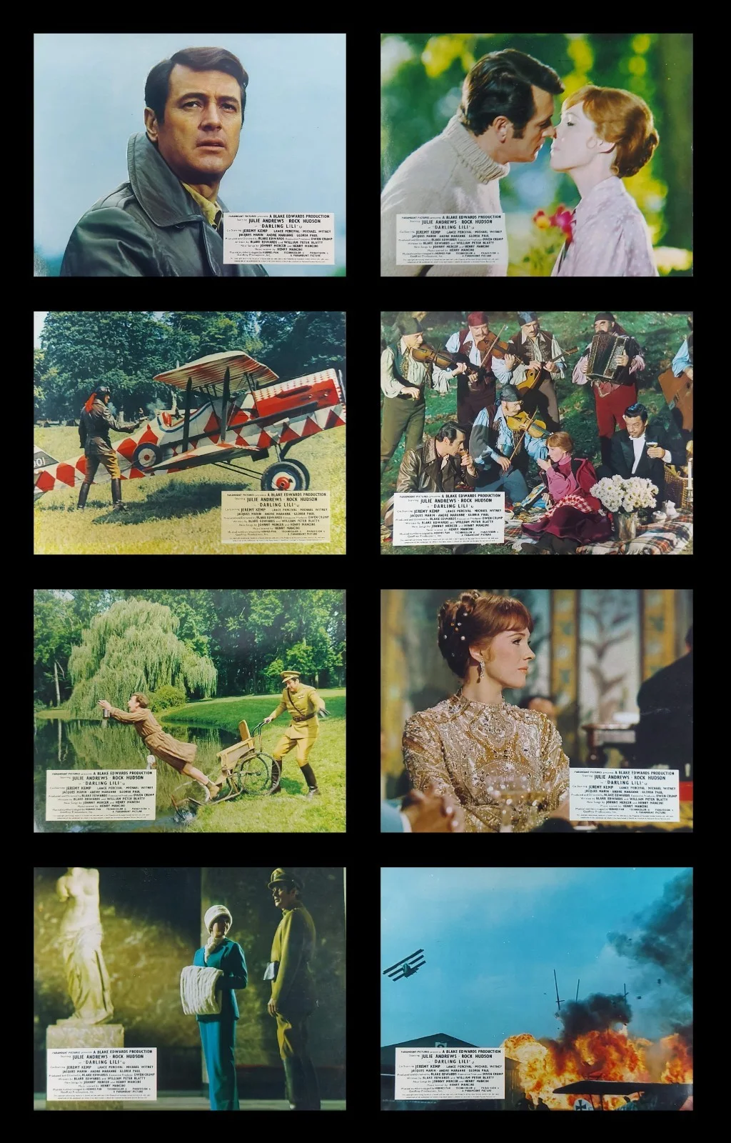 DARLING LILI ORIGINAL UK FOH LOBBY CARDS SET 1970 JULIE ANDREWS, изображение 2