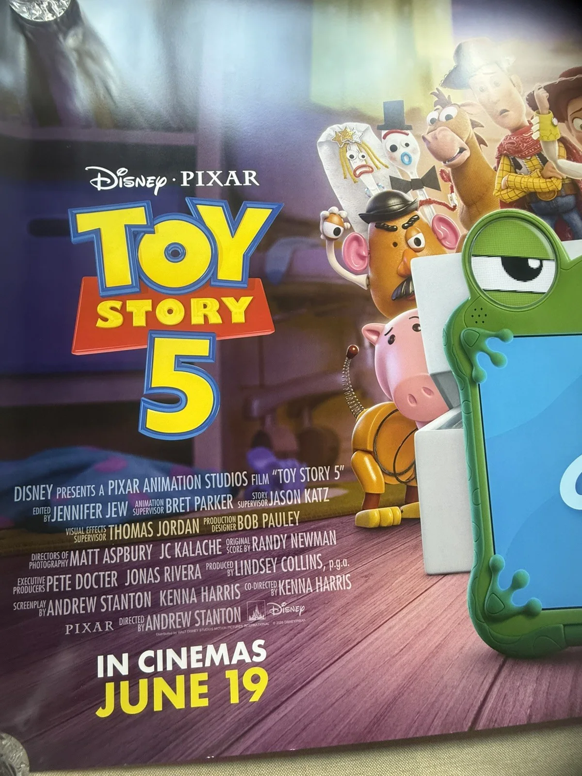 Toy Story 5 UK Original Cinema Quad poster 30"40" Double Sided 2026 mint, изображение 3