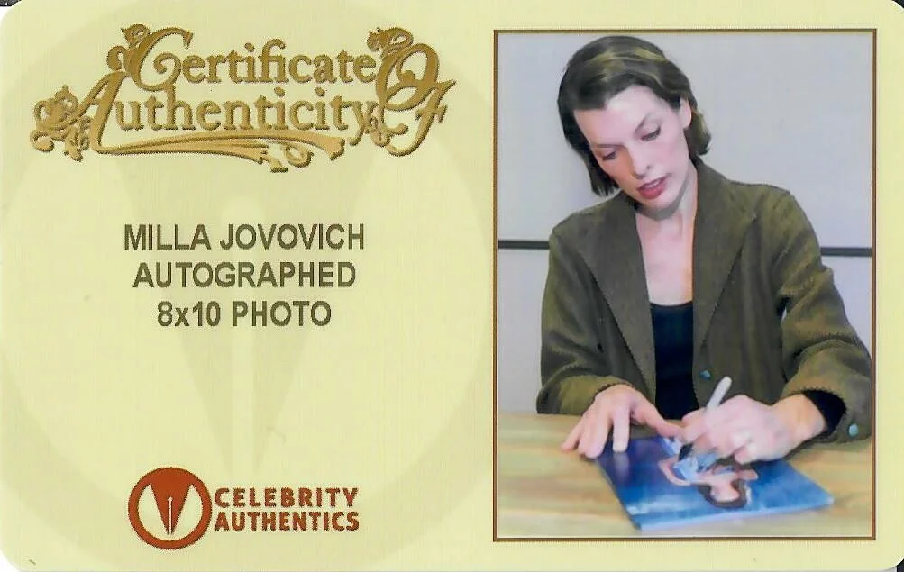 Milla Jovovich — Milla Jovovich 'Resident Evil' Original Autographed 8x10 Signed photo CoA & FSD, изображение 2