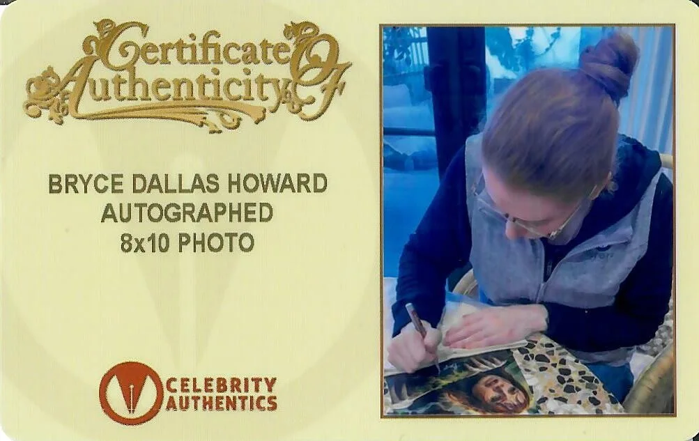 Bryce Dallas Howard — Bryce Dallas Howard ‘Jurassic World’ Original Autographed 8x10 photo CA CoA FSD, image 2