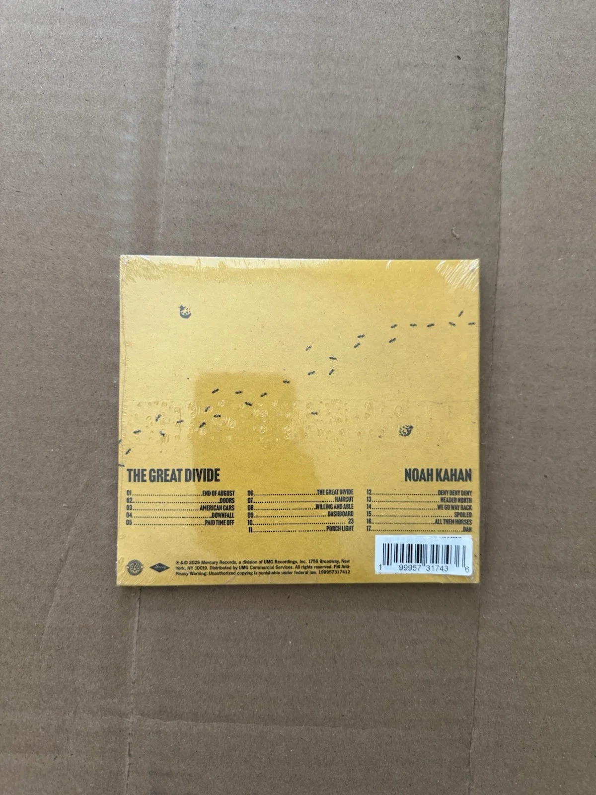 SEALED SIGNED IN HAND Noah Kahan The Great Divide CD with Autographed Insert, image 3