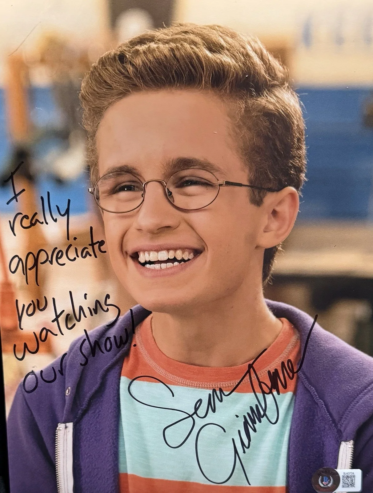 Sean Giambrone — Sean Giambrone "The Goldbergs" AUTOGRAPH Adam Goldberg' 8x 10 Photo Inscribed