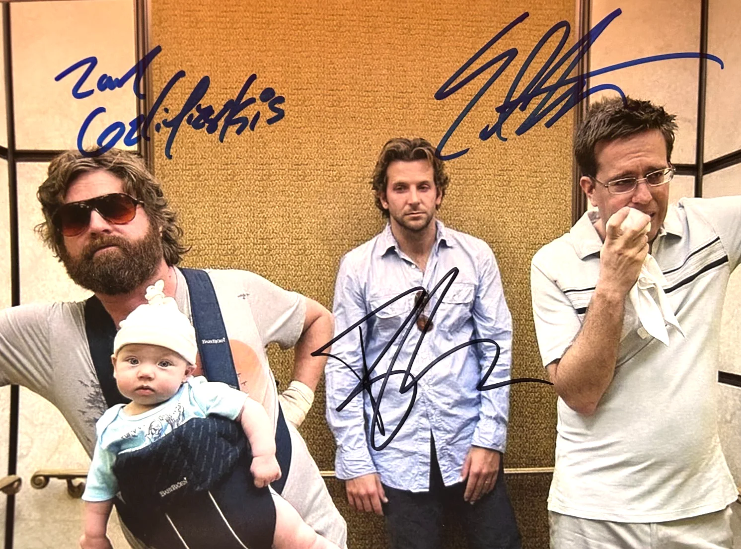 Zach Galifianakis, Bradley Cooper, Ed Helms — THE HANGOVER Cast (3) Signed 8x10" Authentic Original Autographs GENUINE w/COA