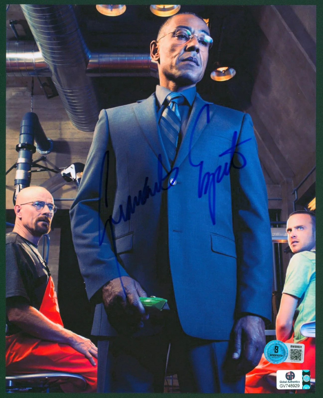 Giancarlo Esposito — GIANCARLO ESPOSITO Signed 8x10 Gus Fring BREAKING BAD Photo w/Bryan Cranston BAS