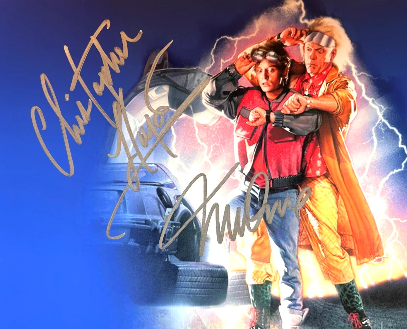 Michael J. Fox, Christopher Lloyd — Back To The Future: Doc & Marty (Fox, Lloyd) Signed 8x10" REAL Autographs w/COA, image 3