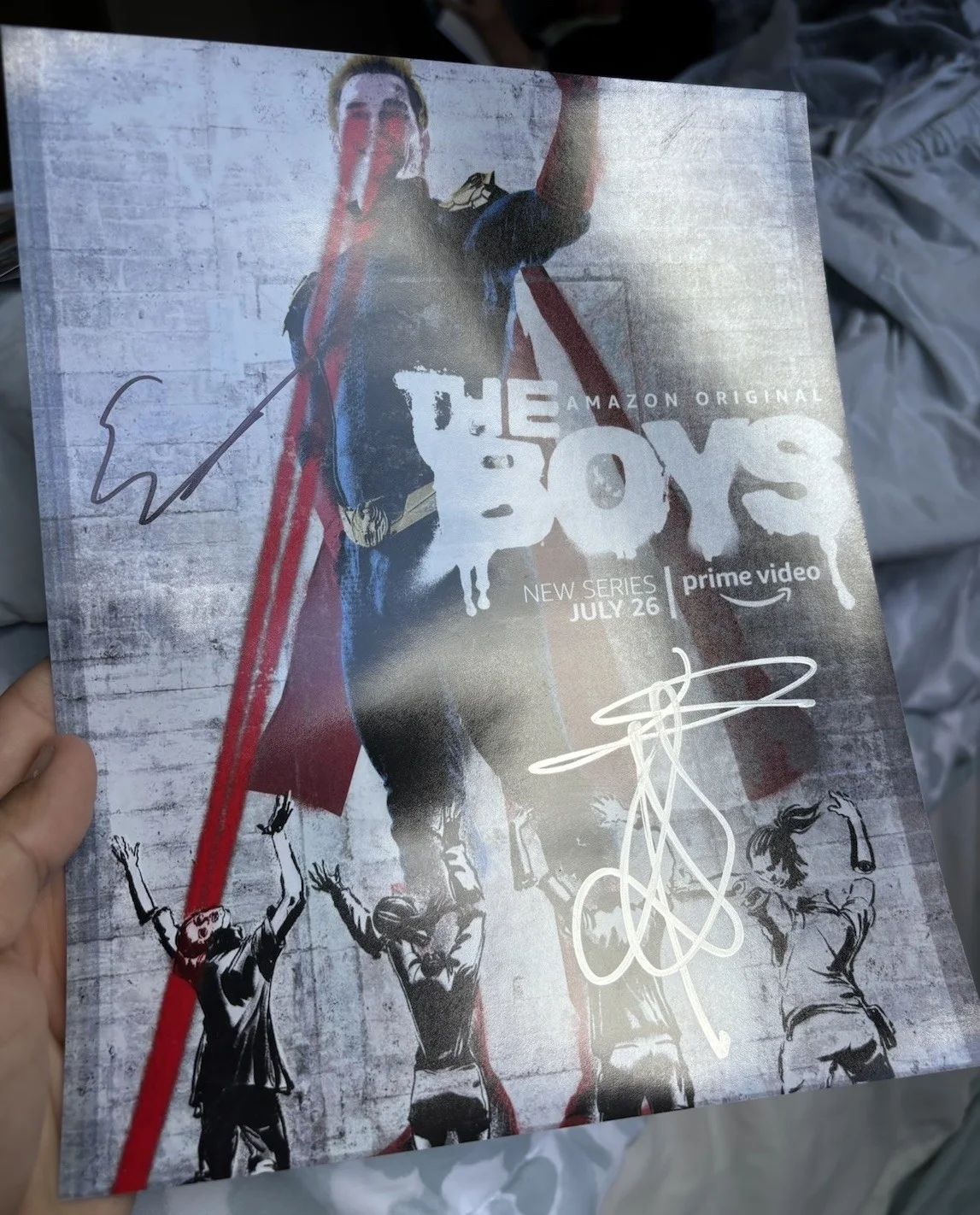 The Boys Signed Cast 8x10 Photo x3 Antony Starr, Erin Moriarty, Jack Quaid, image 2
