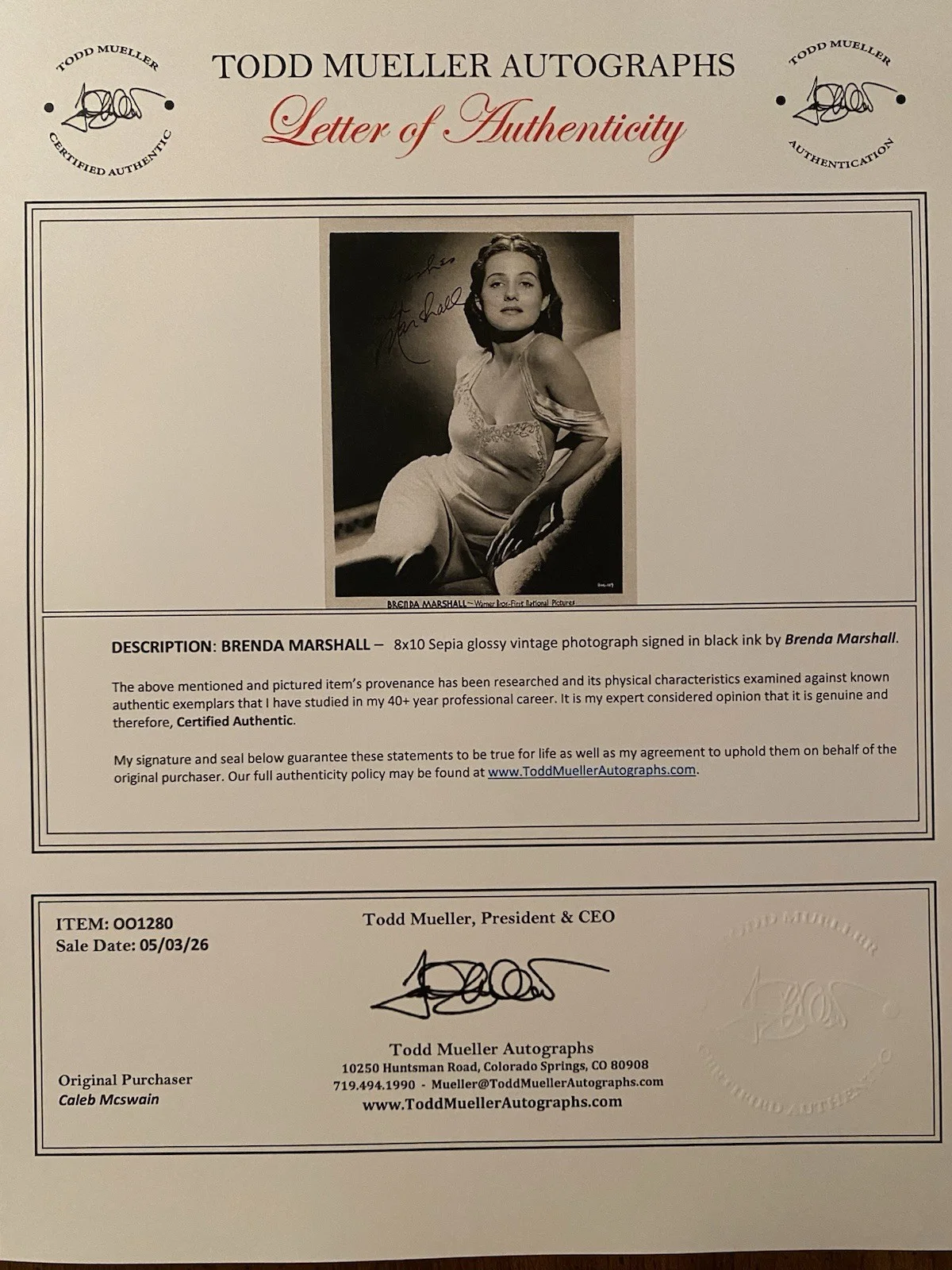 Brenda Marshall — Brenda Marshall Signed Autographed Photo With COA The Sea Hawk The Smiling Ghost, изображение 4