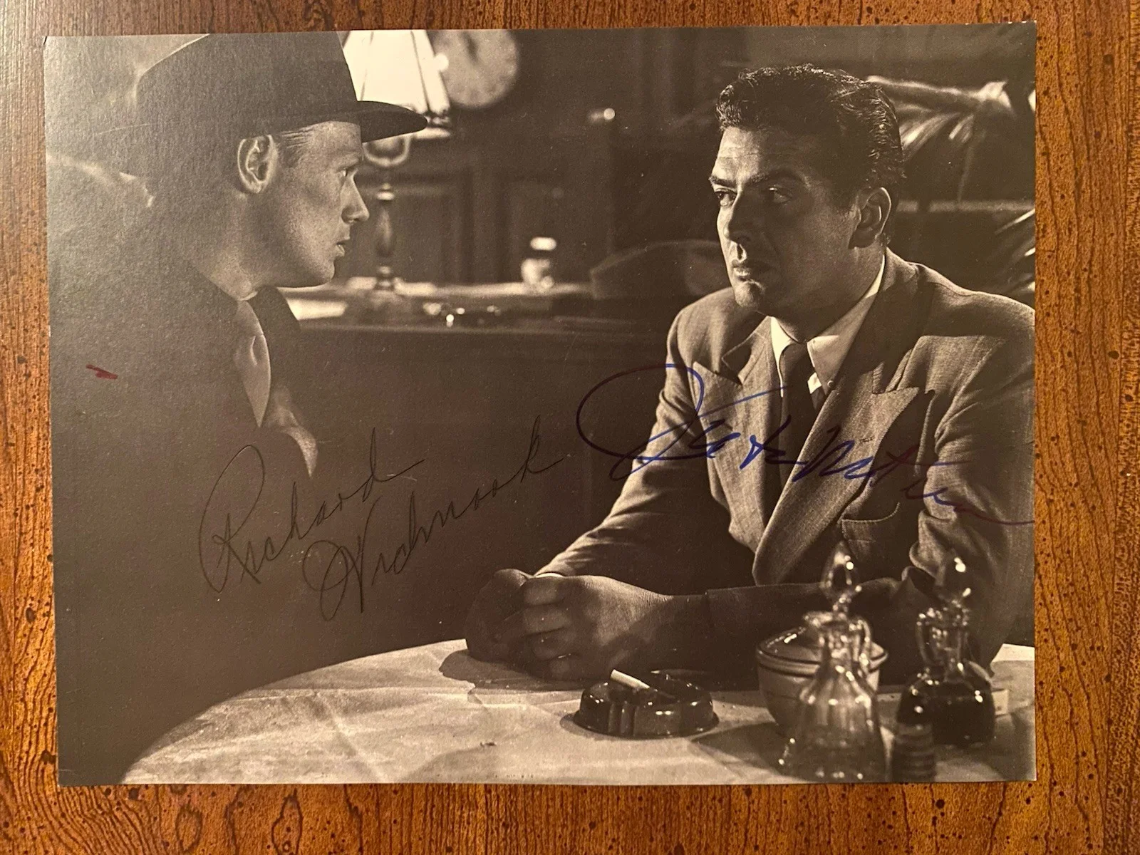 Richard Widmark, Victor Mature — Richard Widmark Victor Mature Signed Autographed Photo With COA Kiss Of Death