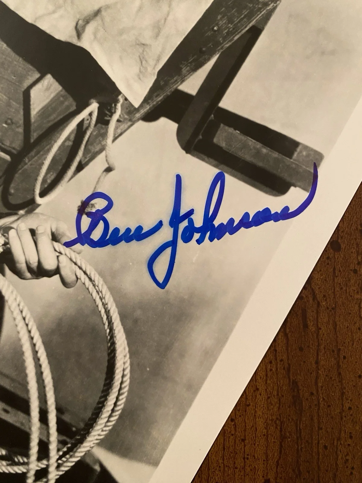 Ben Johnson — Ben Johnson Signed Autographed Photo With COA Shane The Wild Bunch One Eyed Jack, image 2