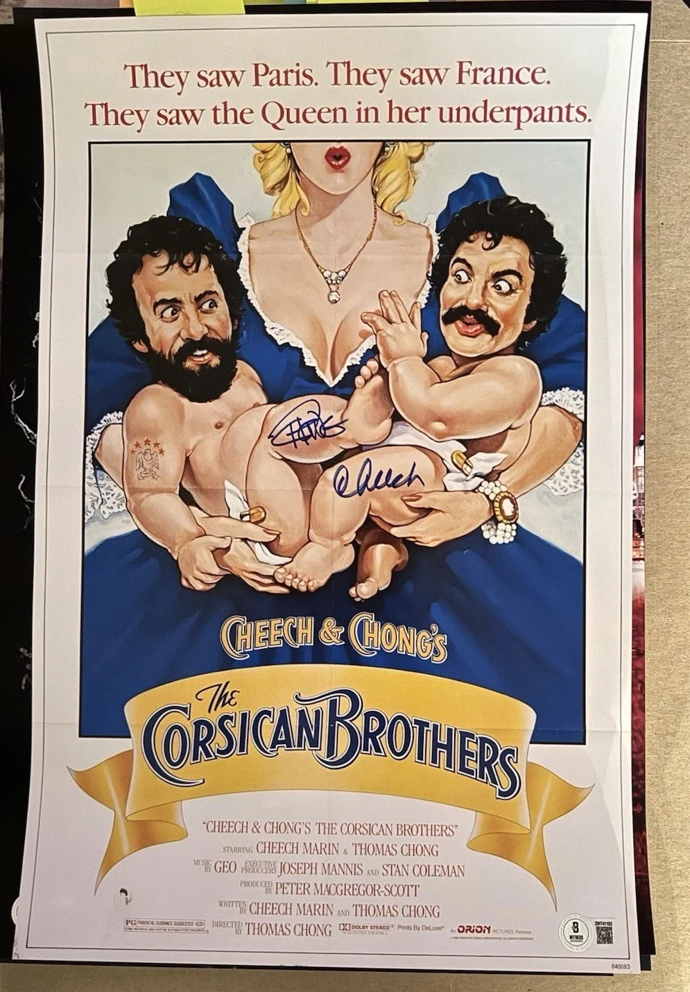 Cheech and Chong — Cheech & Chong Signed The Corsican Brothers 11x17 Photo Beckett Auth