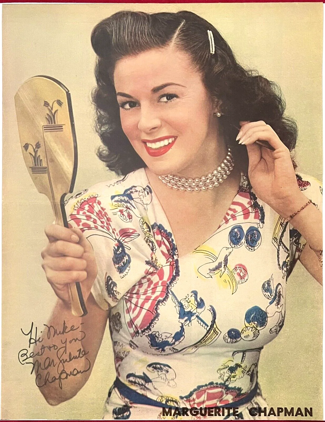 Marguerite Chapman — Marguerite Chapman Signed 10.5x14 Magazine Photo Seven Year Itch Autographed