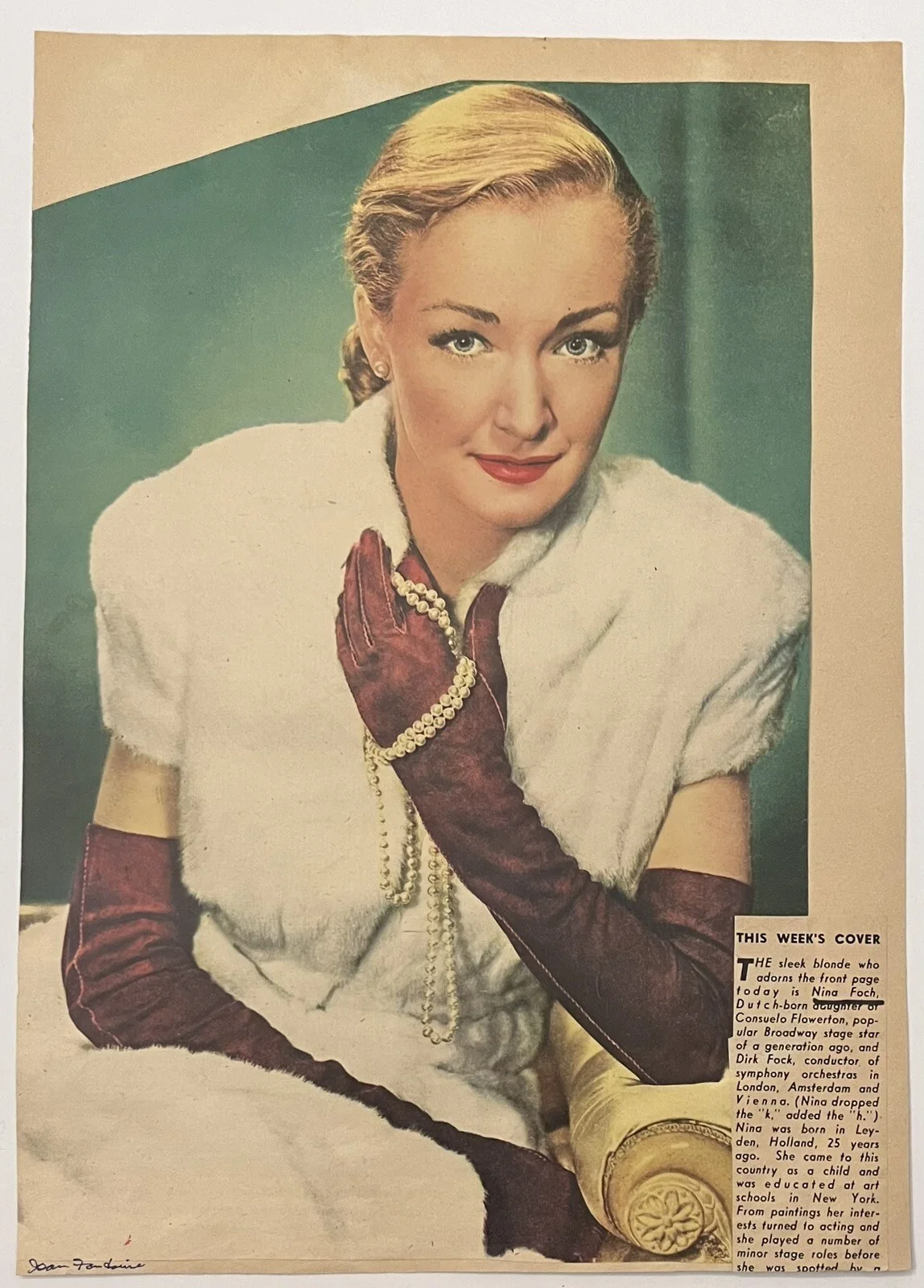 Joan Fontaine — Joan Fontaine Signed 9x13 Magazine Photo Suspicion Actress Autographed, изображение 2