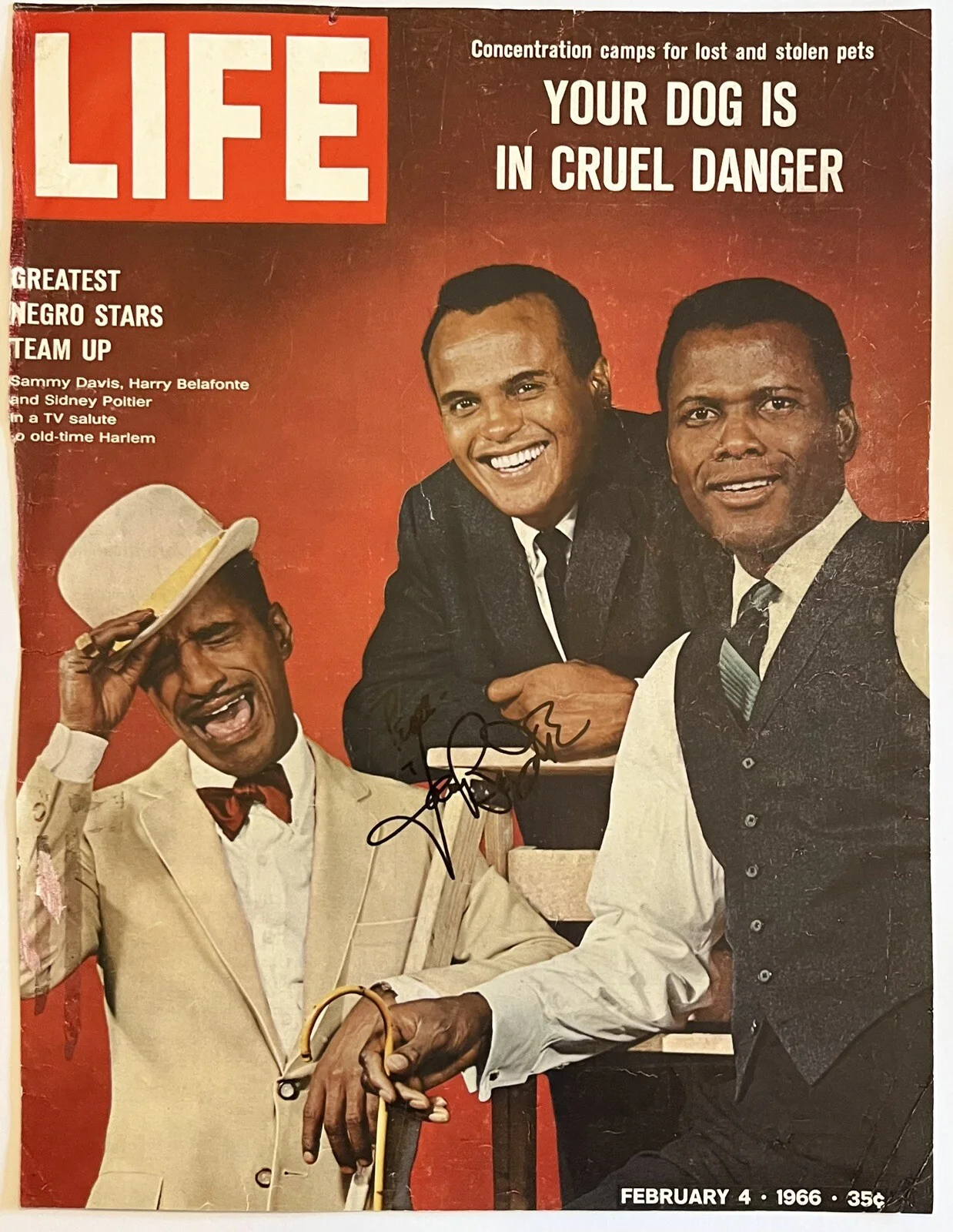 Sammy Davis Jr — Sammy Davis Jr. Signed 1966 Life Magazine Cover Autographed JSA COA