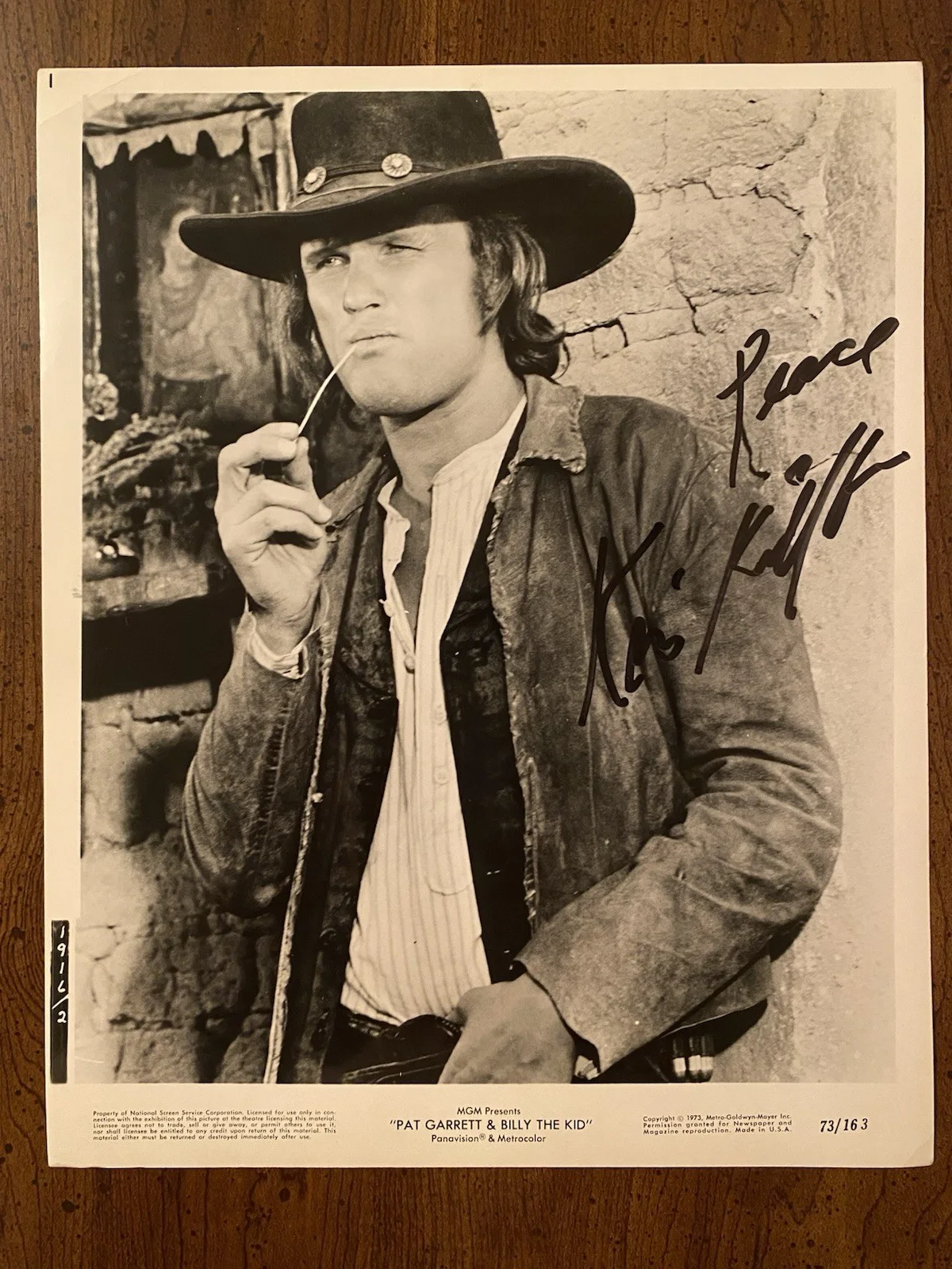 Kris Kristofferson — Kris Kristofferson Signed Autographed Photo w/ COA Pat Garrett And Billy The Kid