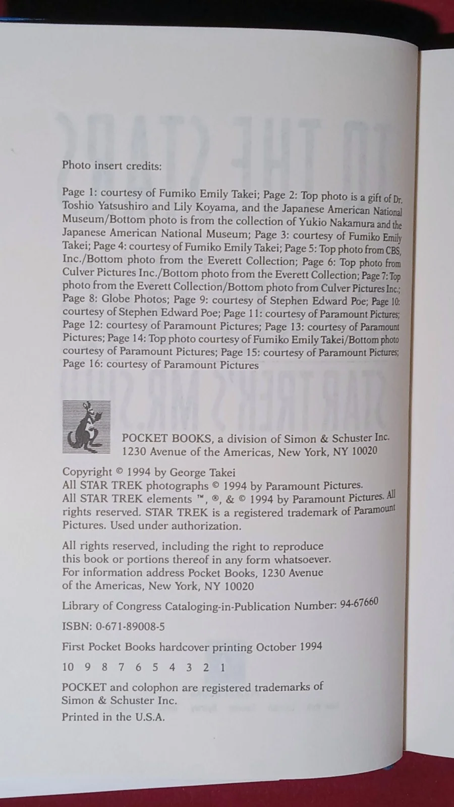 SIGNED NO INSCRIPTION GEORGE TAKEI TO THE STARS 1ST/1ST BOOK STAR TREK MR SULU, изображение 3