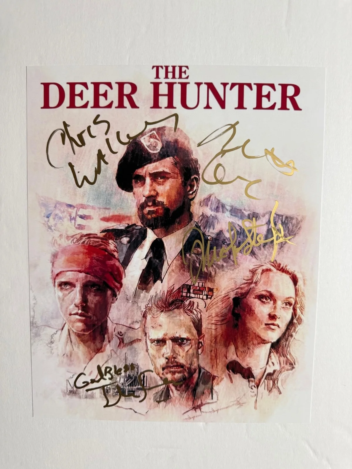 Cast — DEERHUNTER movie photo CAST signed by ROBERT DENIRO CHRIS WALKEN MERYL STREEP