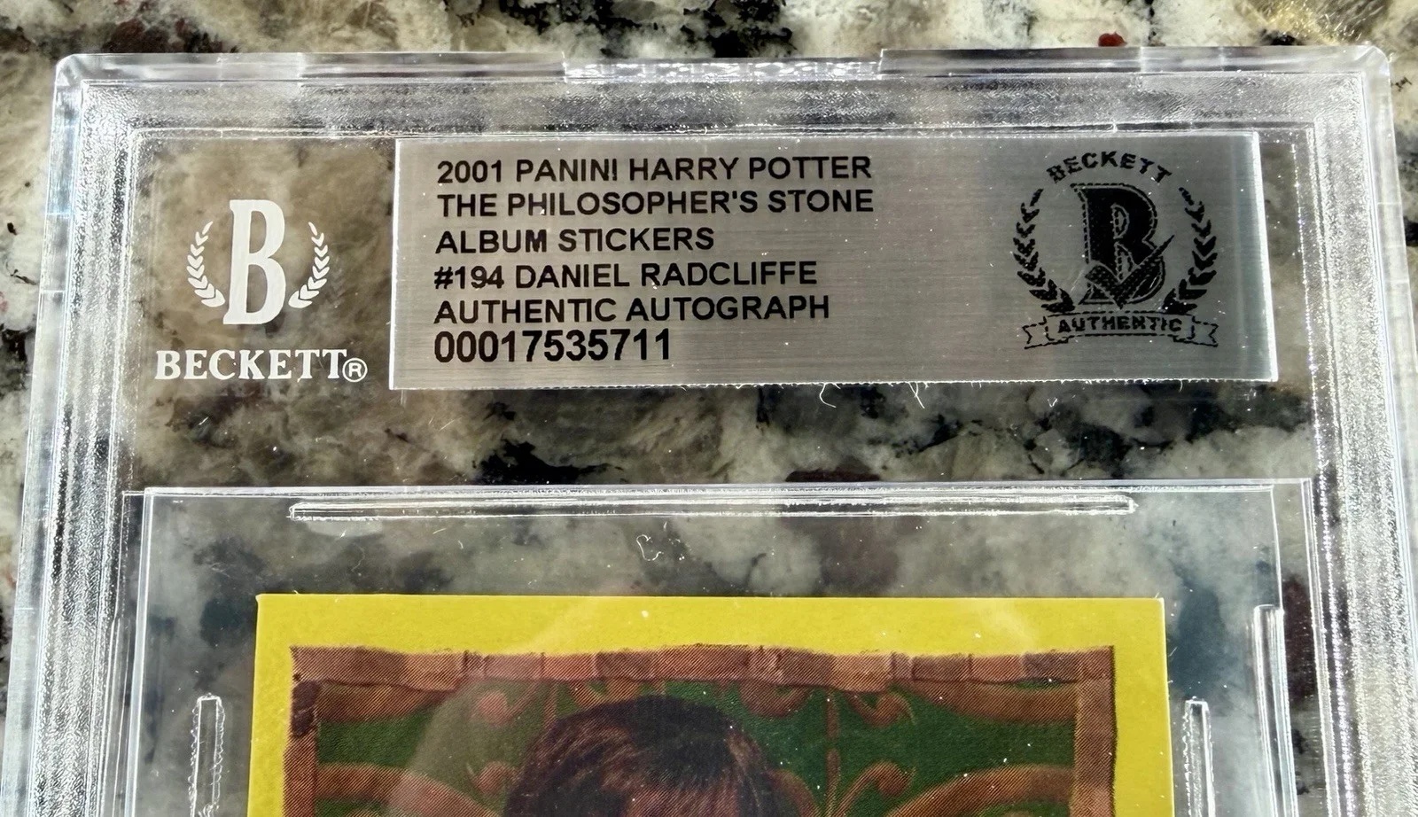 Daniel Radcliffe — GEM! Daniel Radcliffe SIGNED Harry Potter 2001 Panini Rookie Card #194- BGS COA, изображение 3