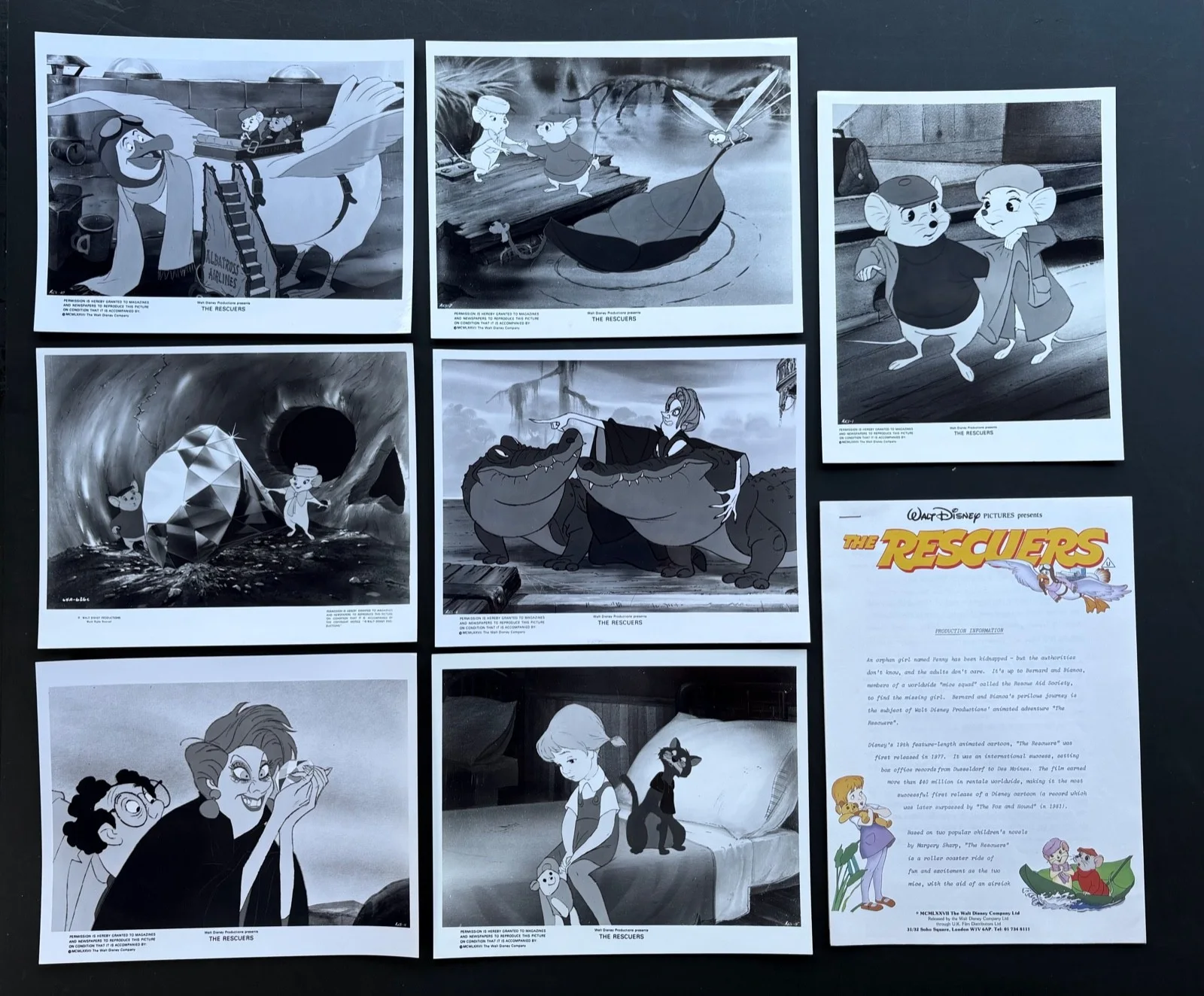 The Rescuers ORIGINAL Press Kit & Stills Walt Disney ReRelease, изображение 2