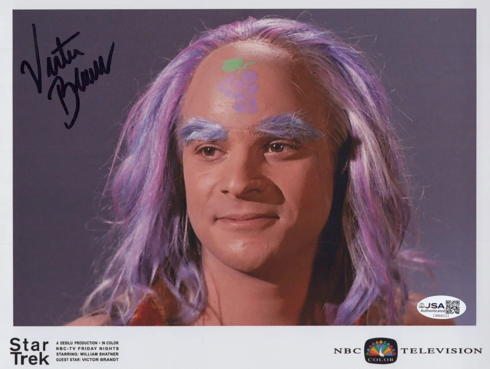VICTOR BRANDT — VICTOR BRANDT Signed STAR TREK 8x10 Photo WATSON Authentic Autograph JSA COA