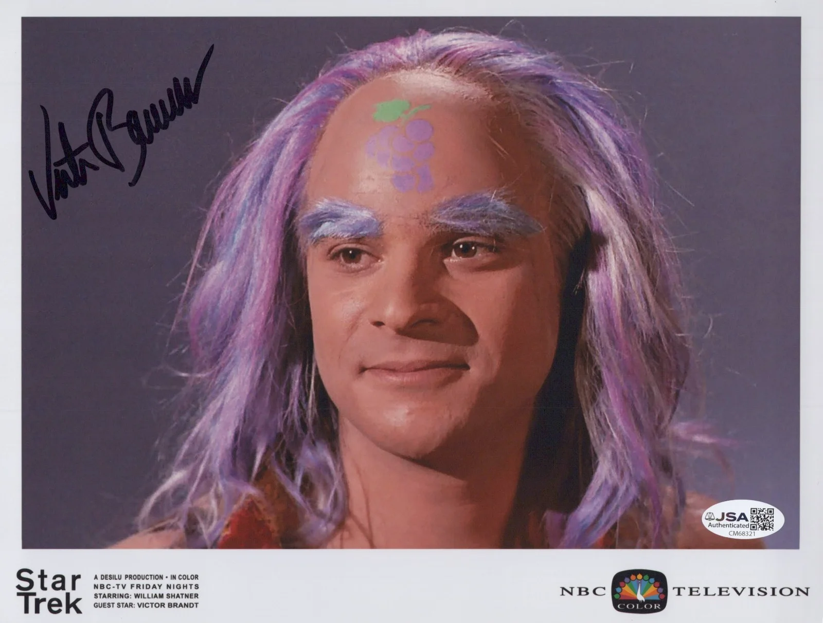 VICTOR BRANDT — VICTOR BRANDT Signed STAR TREK 8x10 Photo WATSON Authentic Autograph JSA COA