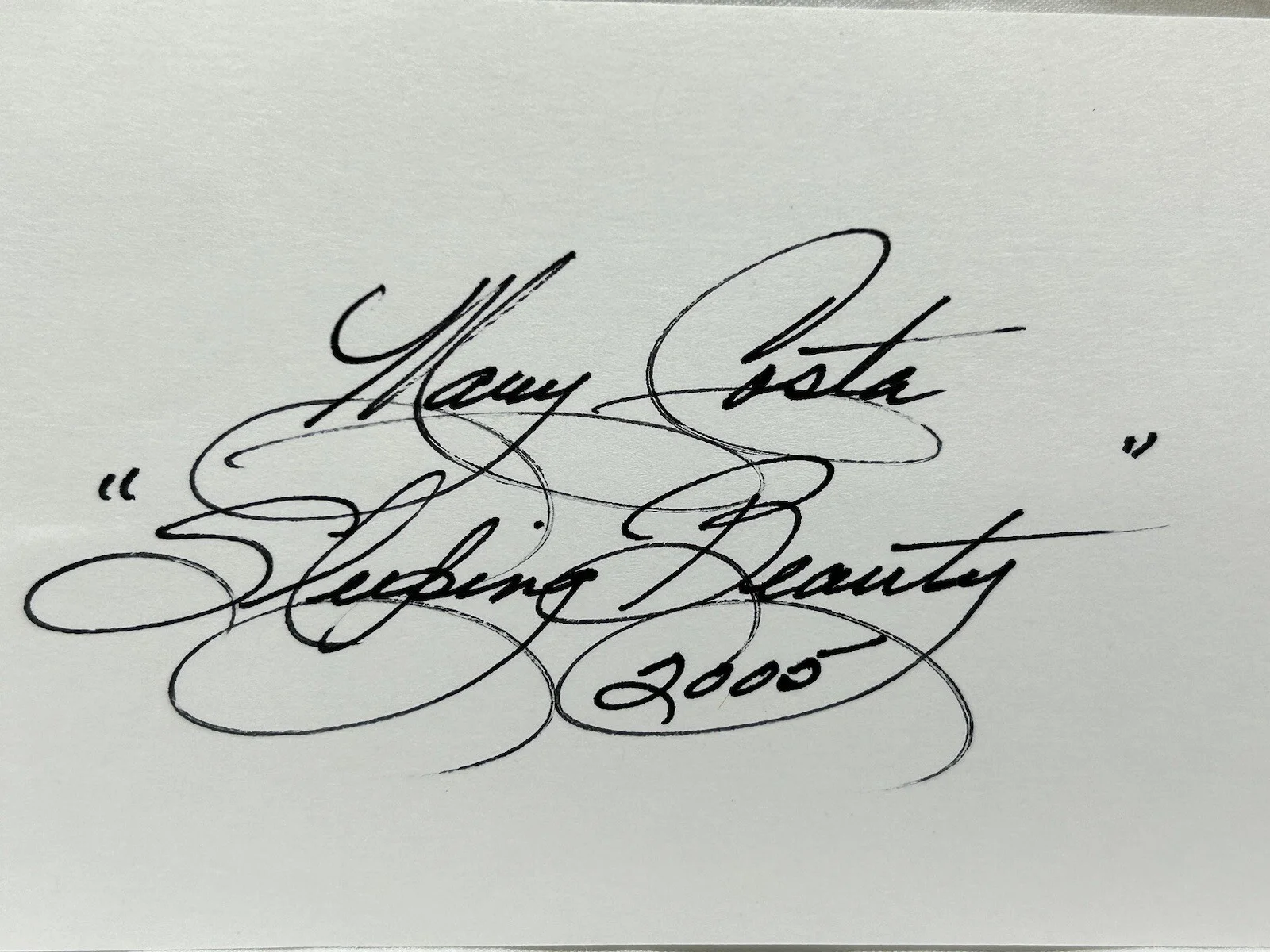 Mary Costa — Mary Costa American Actress Voice Of Sleeping Beauty Signature Index Card Orig