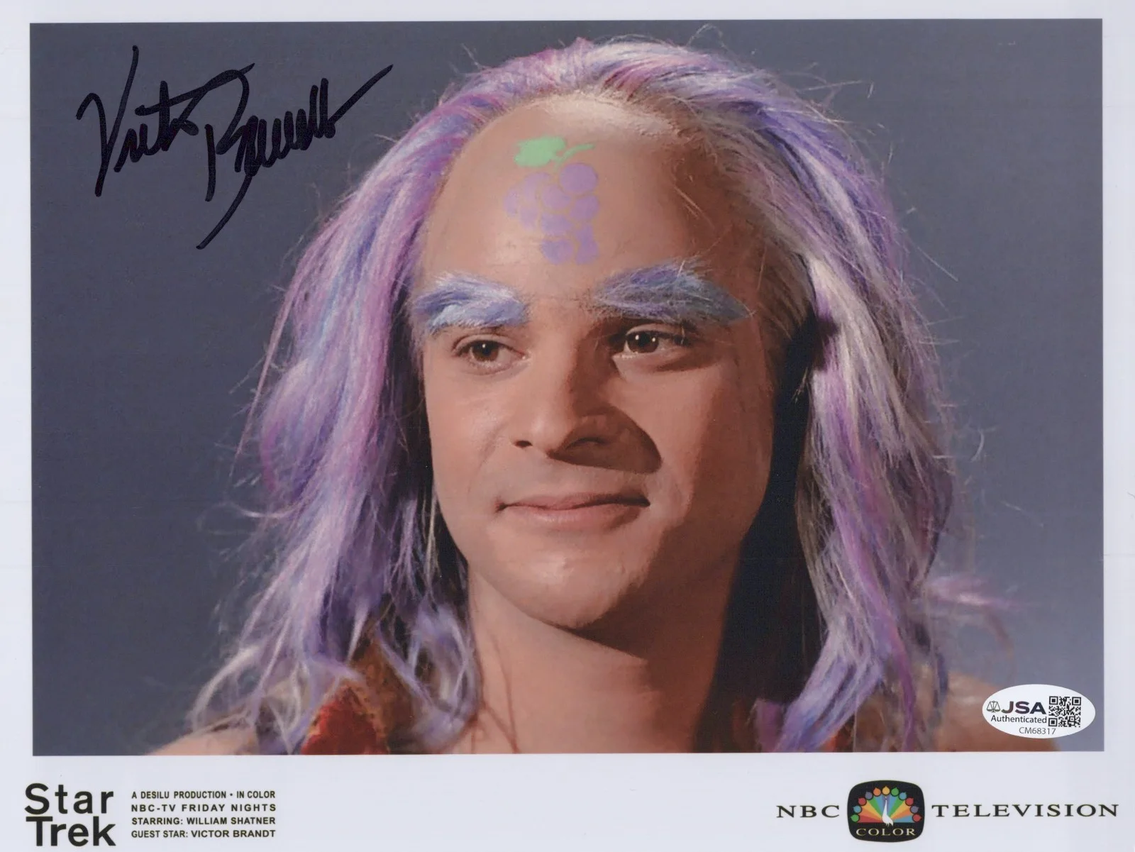 VICTOR BRANDT — VICTOR BRANDT Signed STAR TREK 8x10 Photo WATSON Authentic Autograph JSA COA