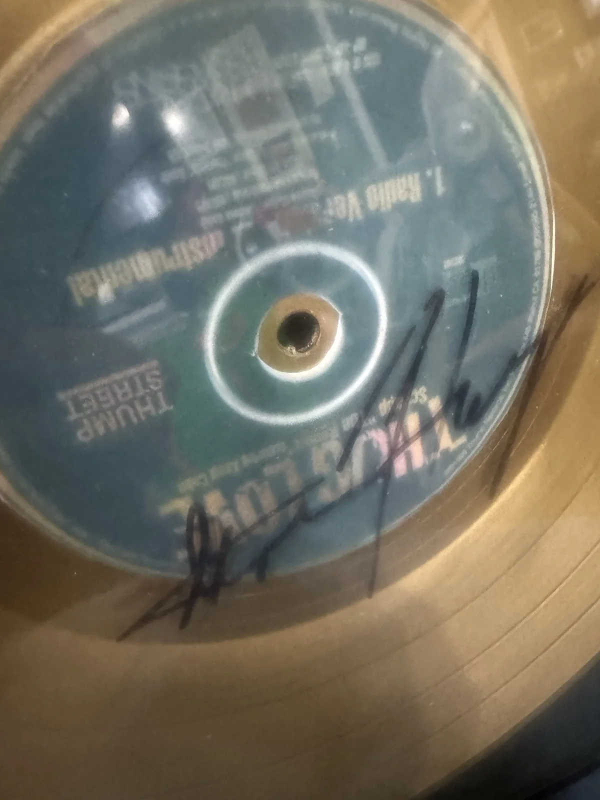 Framed Gold Record Display w/Autograph-Music Memorabilia thug love thump street, image 2