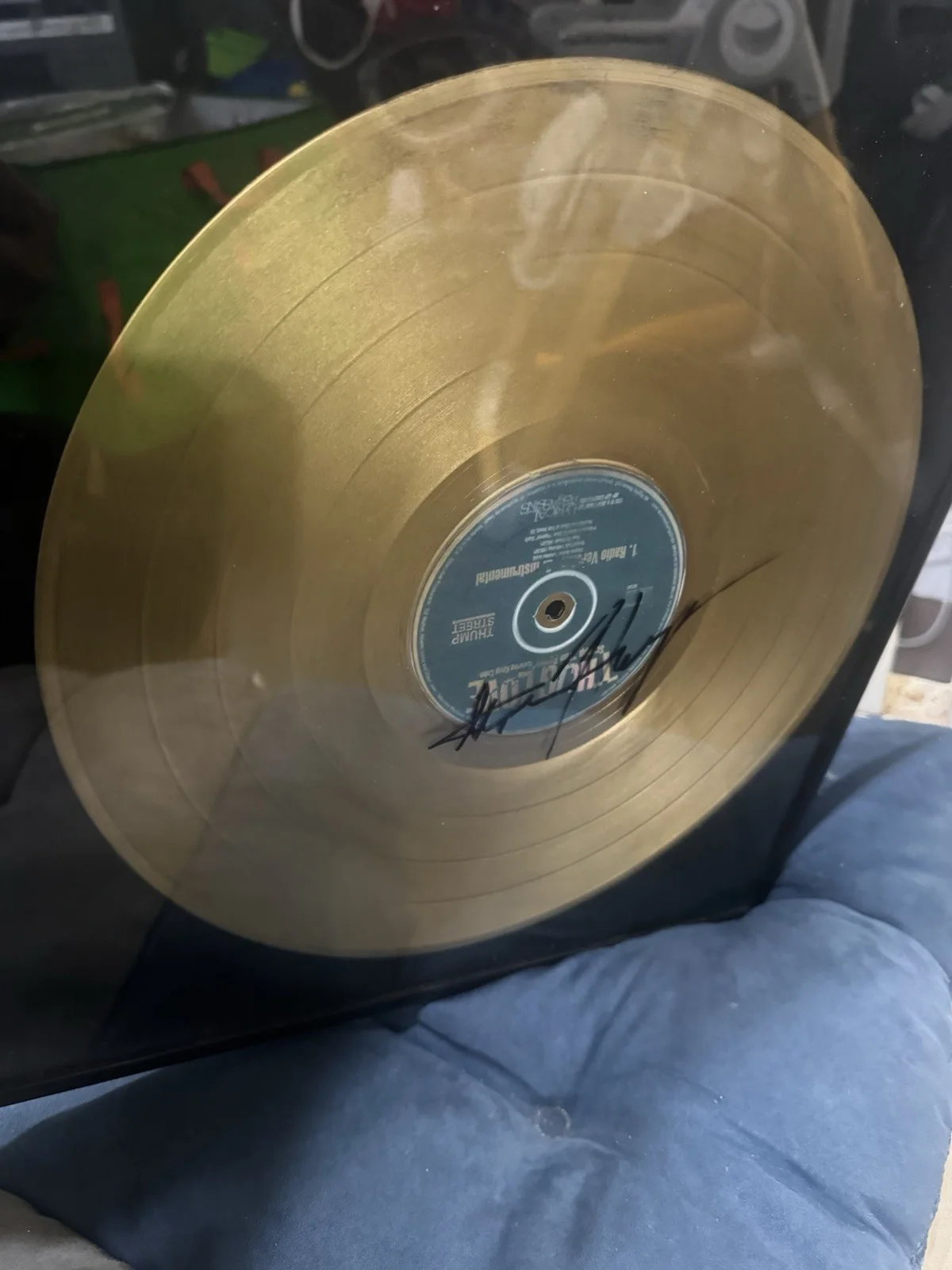 Framed Gold Record Display w/Autograph-Music Memorabilia thug love thump street, image 3