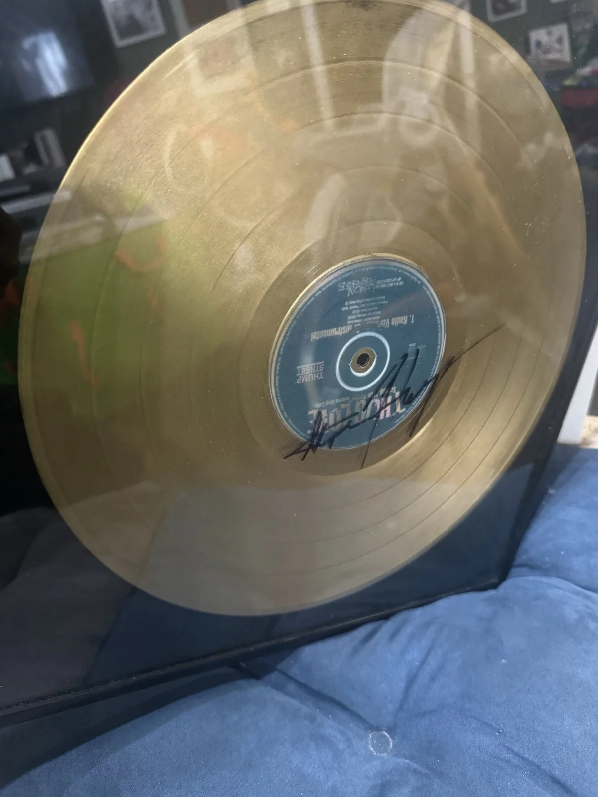 Framed Gold Record Display w/Autograph-Music Memorabilia thug love thump street, image 5