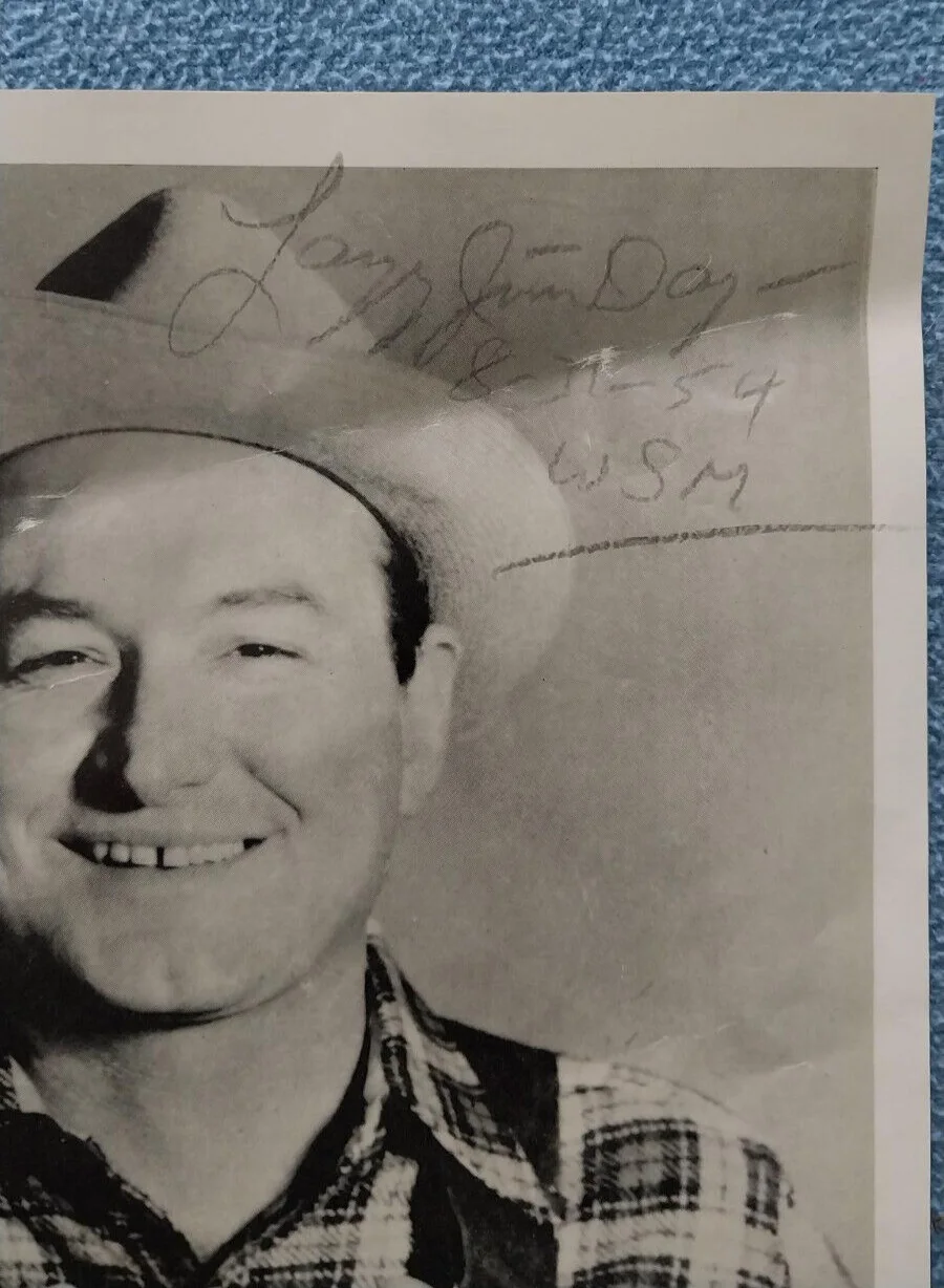 1954 original Lazy Jim Day SIGNED country hillbilly music WSM Nashville radio, изображение 2
