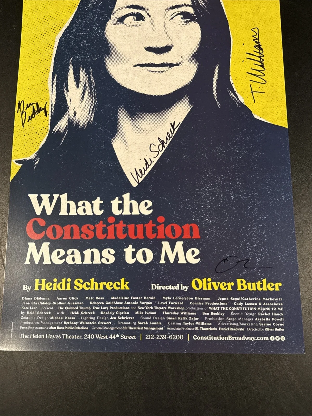 Cast — What The Constitution Means to Me Signed Autographed Cast Window Card, image 3