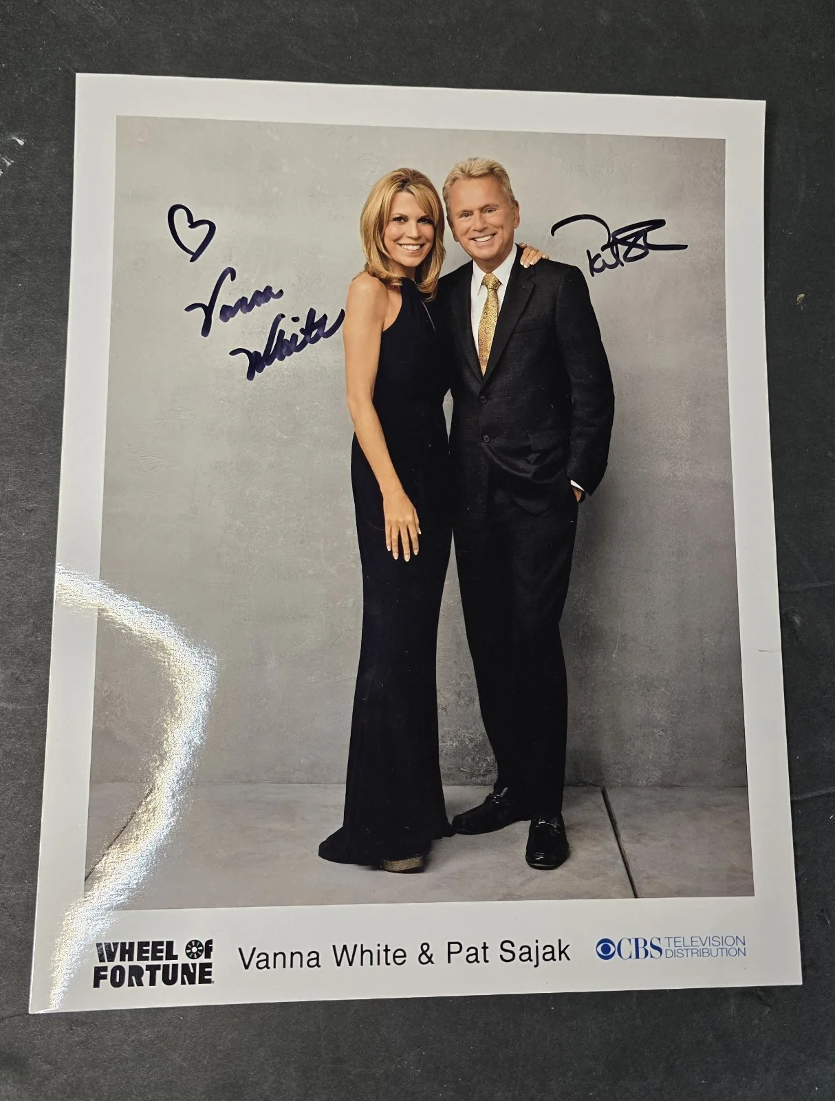 Pat Sajak & Vanna White — Pat Sajak & Vanna White Signed/Autographed Photo 8x10 "Wheel of Fortune"
