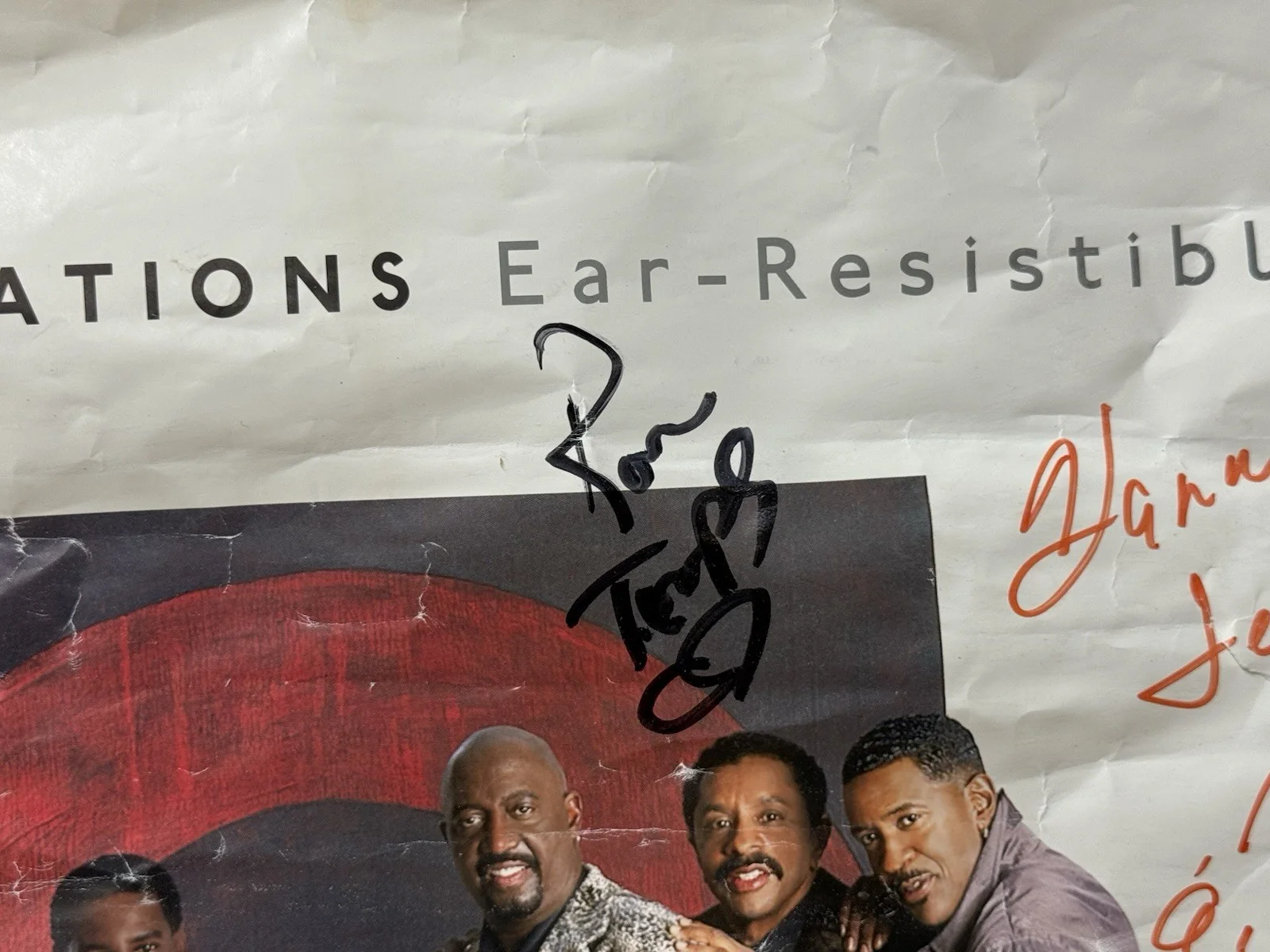 Signed The Temptations Poster Ear-Resistible Motown Autographed Band 2000, image 5