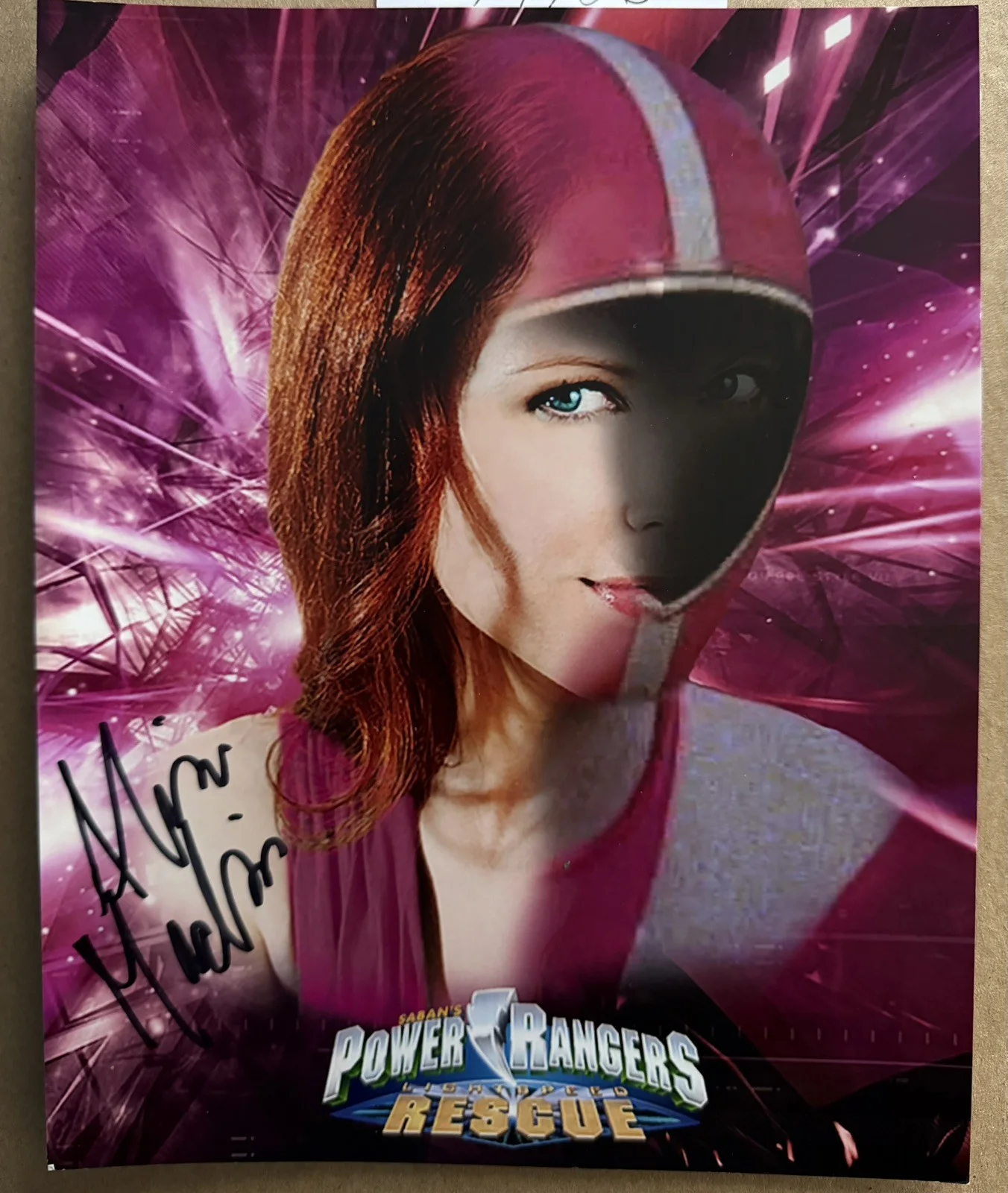 JASON FAUNT — Power Rangers Lightspeed Rescue signed 8x10 set of 3 Red, Yellow and Pink, изображение 3