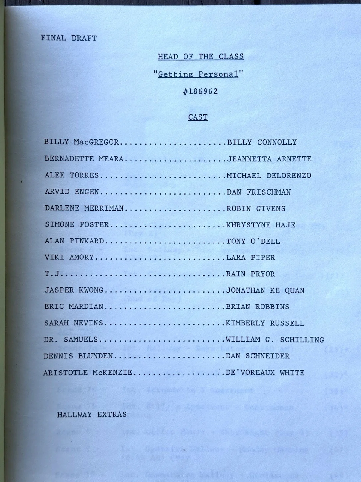 Dan Frischman — Vintage 1990 Head Of The Class Signed Script WB Studio Photos With Provenance, image 5