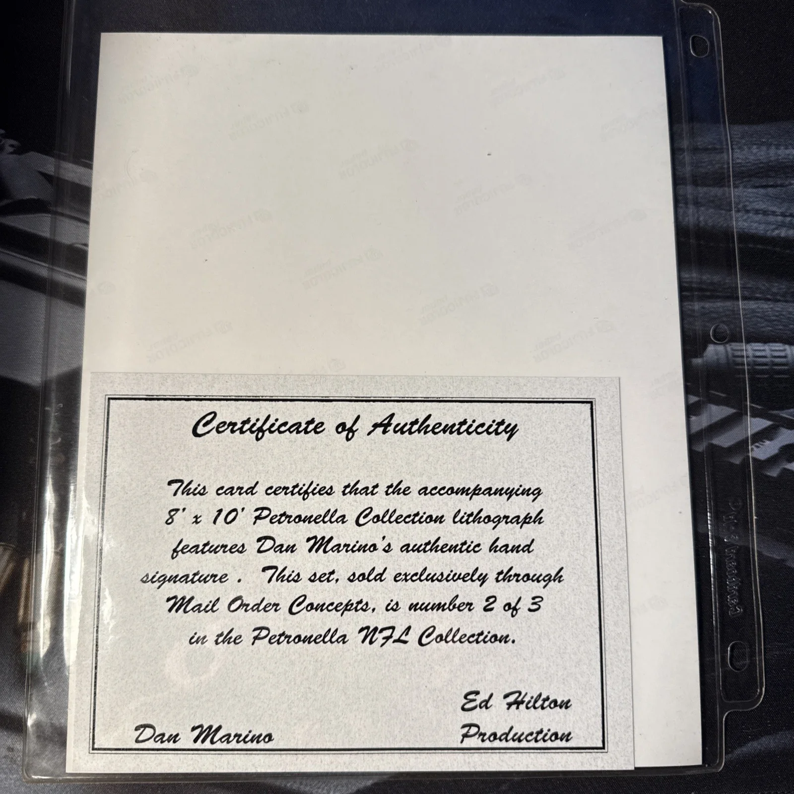 Dan Marino Signed W/ COA Miami Dolphins Petronella Limited Edition NFL HOF Auto, изображение 2