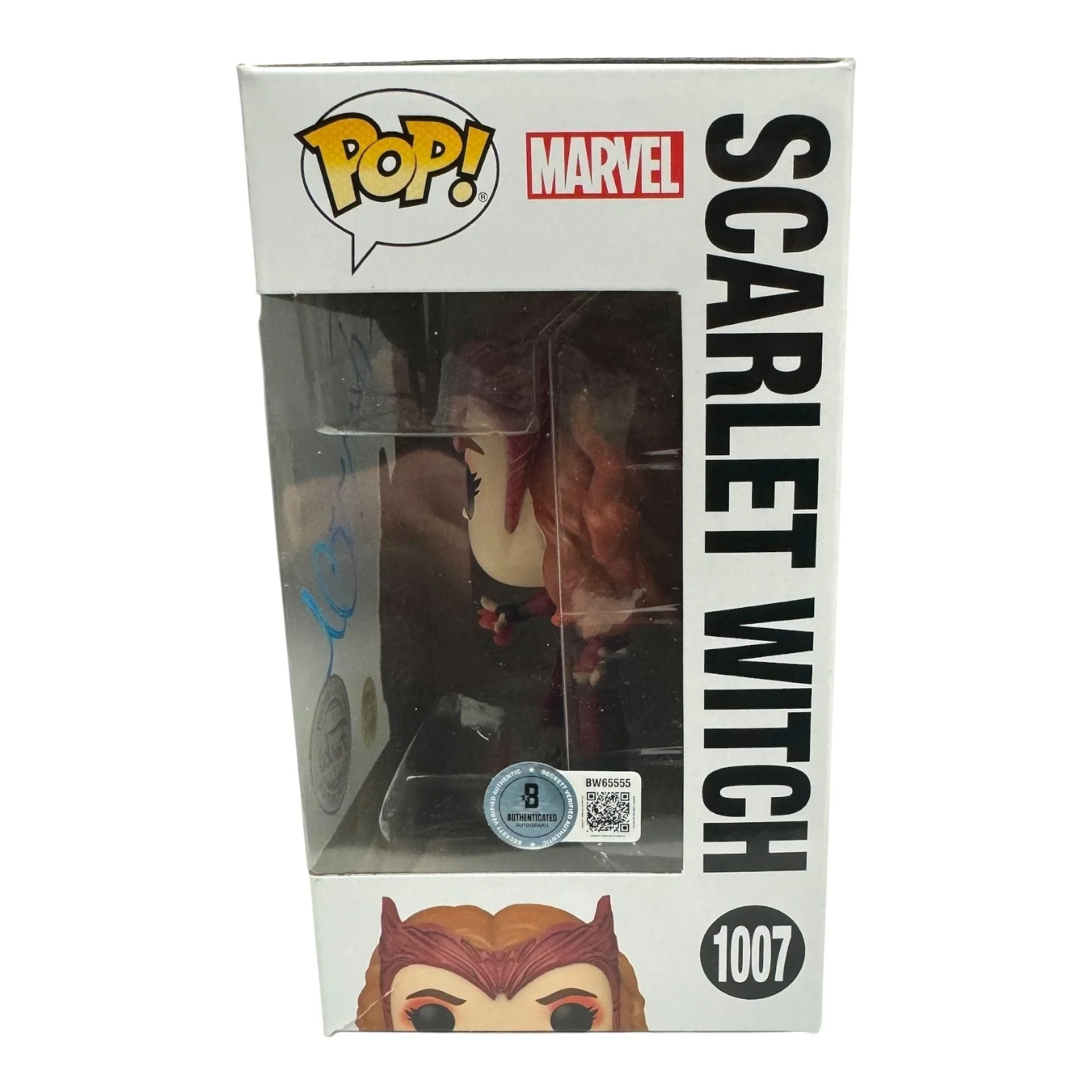 ELIZABETH OLSEN — ELIZABETH OLSEN SIGNED AUTOGRAPH DOCTOR STRANGE FUNKO POP 1007 BECKETT BAS COA, image 2