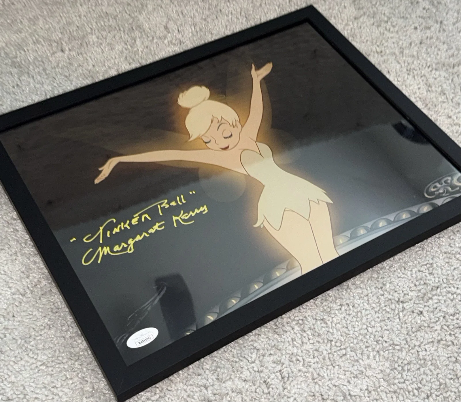 Margaret Kerry — Margaret Kerry hand signed Disney Tinkerbell 11x14 photo - framed - JSA COA