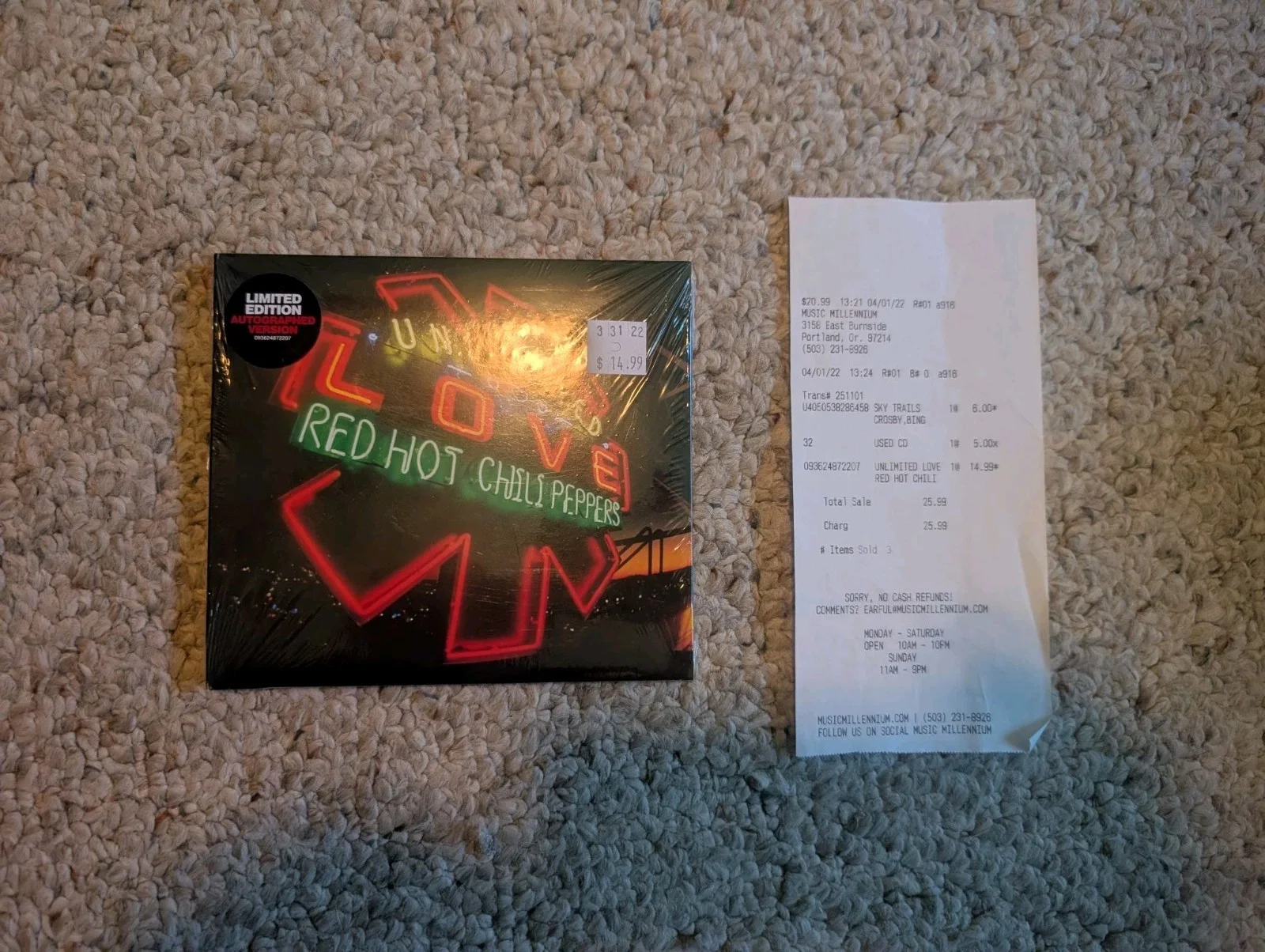 Red Hot Chili Peppers Unlimited Love CD - Signed/Autographed Prize Pack - SEALED, изображение 3