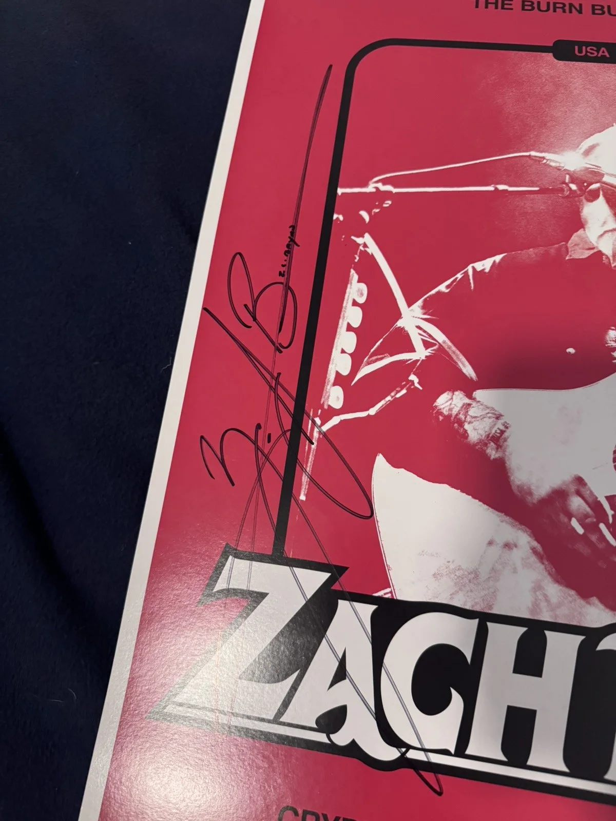 Zach Bryan Signed Burn Tour Poster Autograph Country Music Los Angeles CA, изображение 3