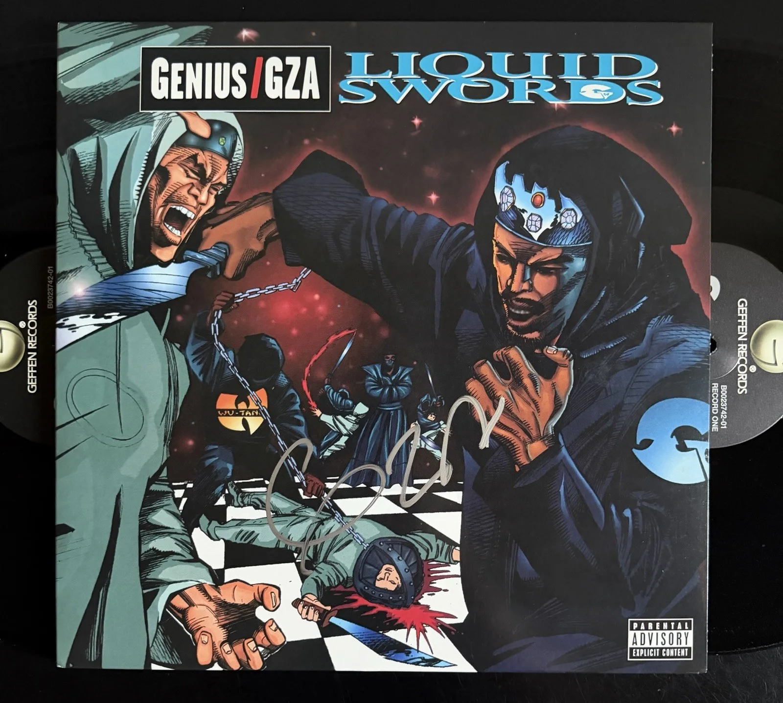 GZA SIGNED LIQUID SWORDS VINYL RECORD ALBUM LP ‘GENIUS/GZA’ JSA COA, изображение 2