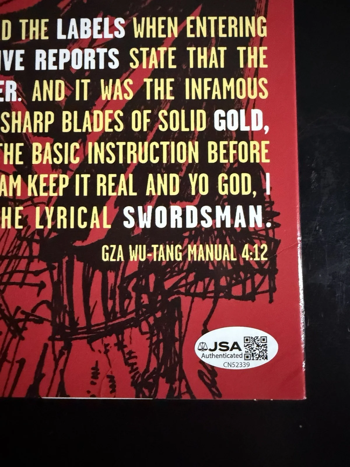 GZA SIGNED LIQUID SWORDS VINYL RECORD ALBUM LP ‘GENIUS/GZA’ JSA COA, изображение 5